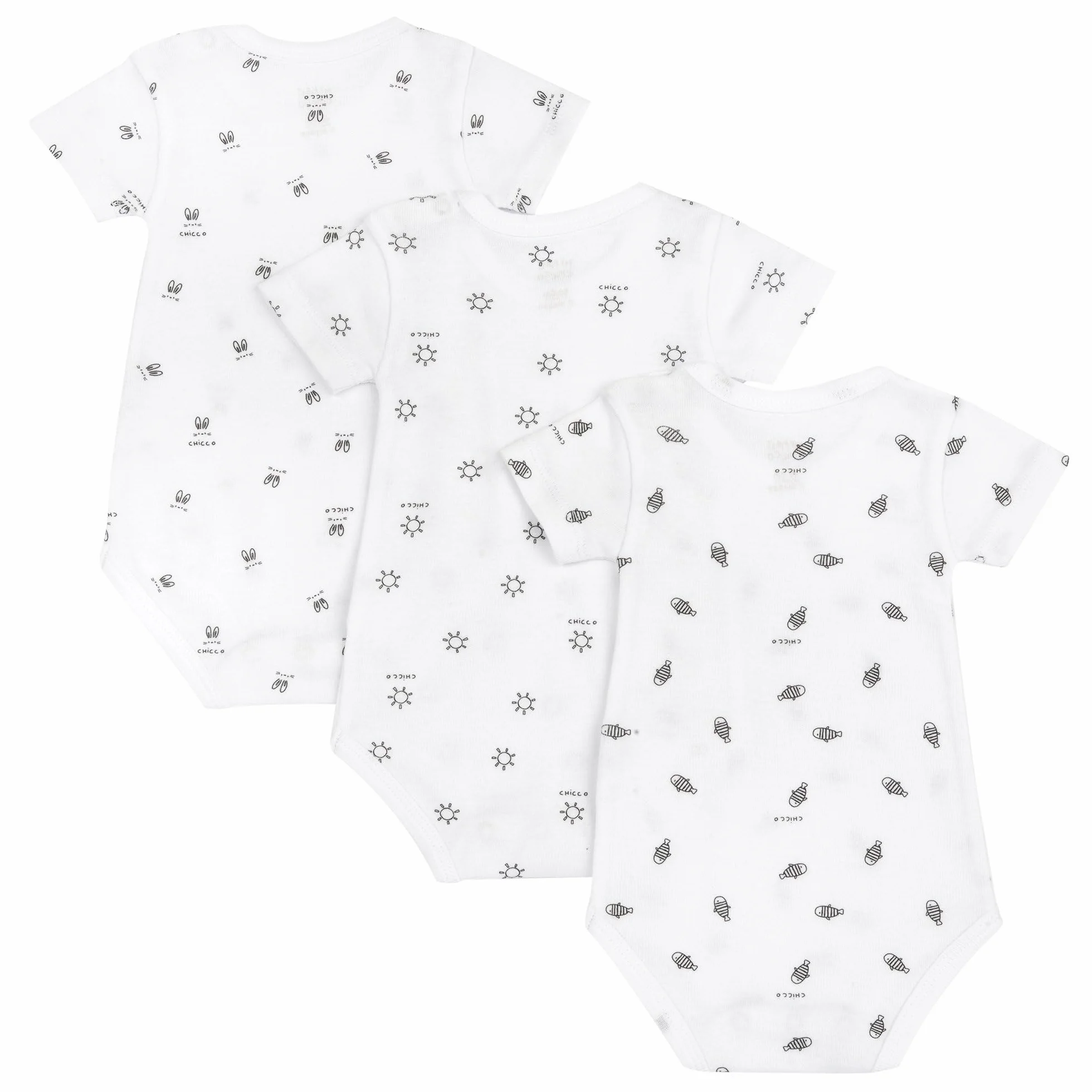 Chicco Trzy body, Kolor biały, 3 lat