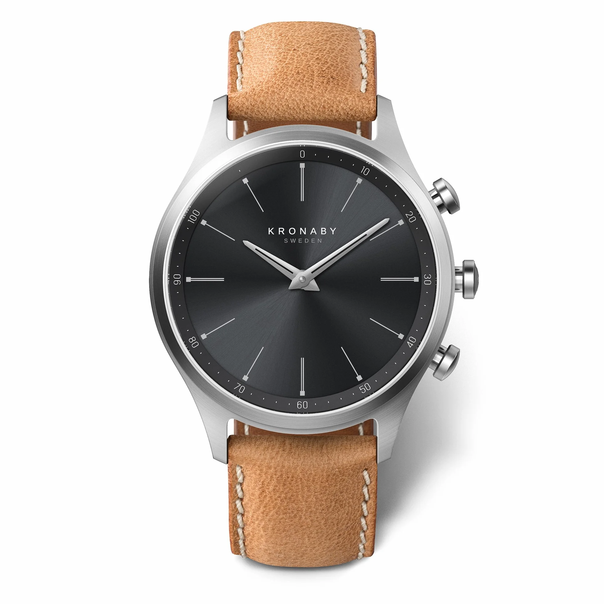 KRONABY S3123/1 Men's Beige Sekel Hybrid Smartwatch, brązowy, pasek