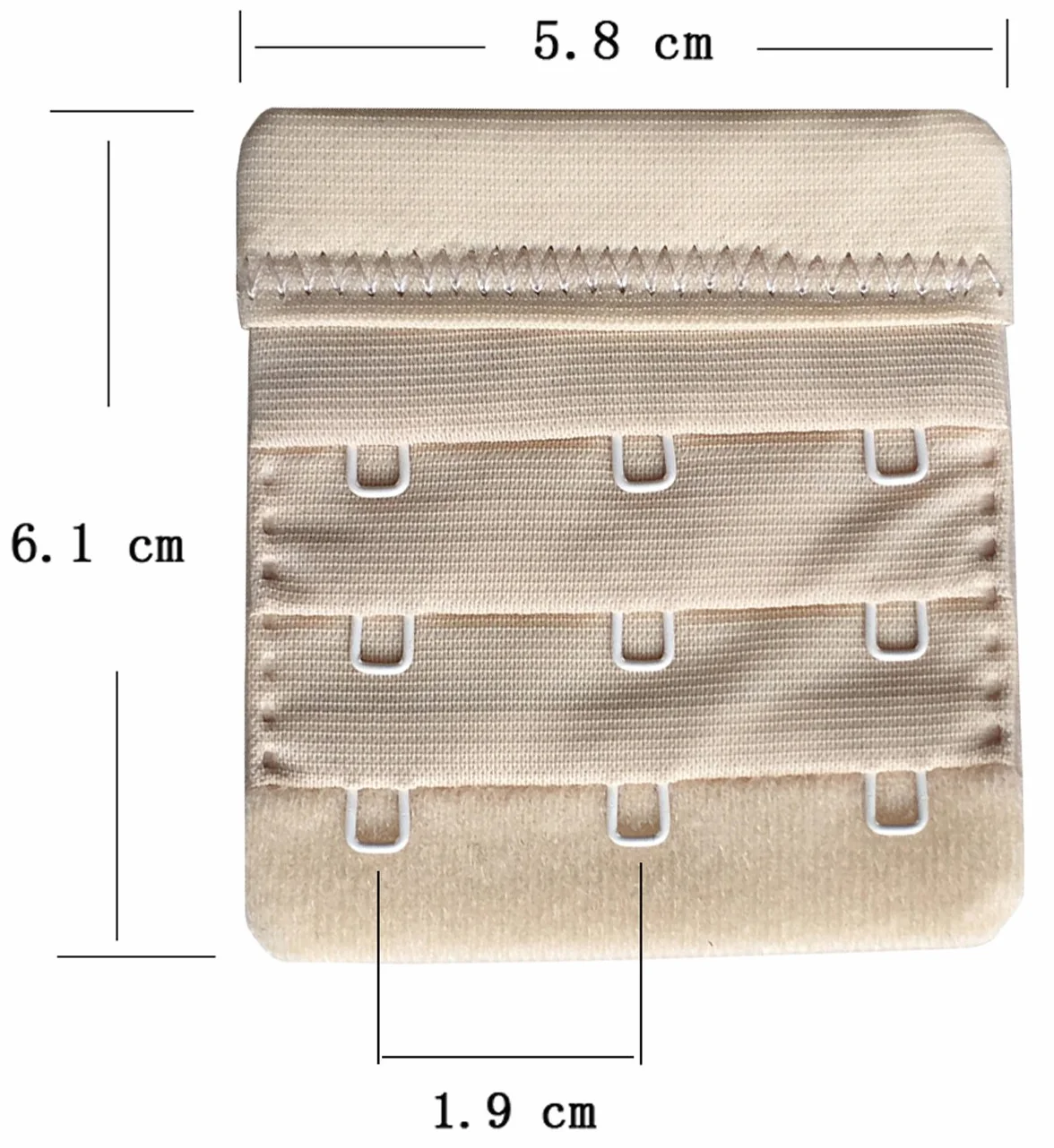 Damskie opakowanie 3 miękkich, wygodnych przedłużek do biustonosza z 3 haczykami, 6,1 cm x 5,8 cm