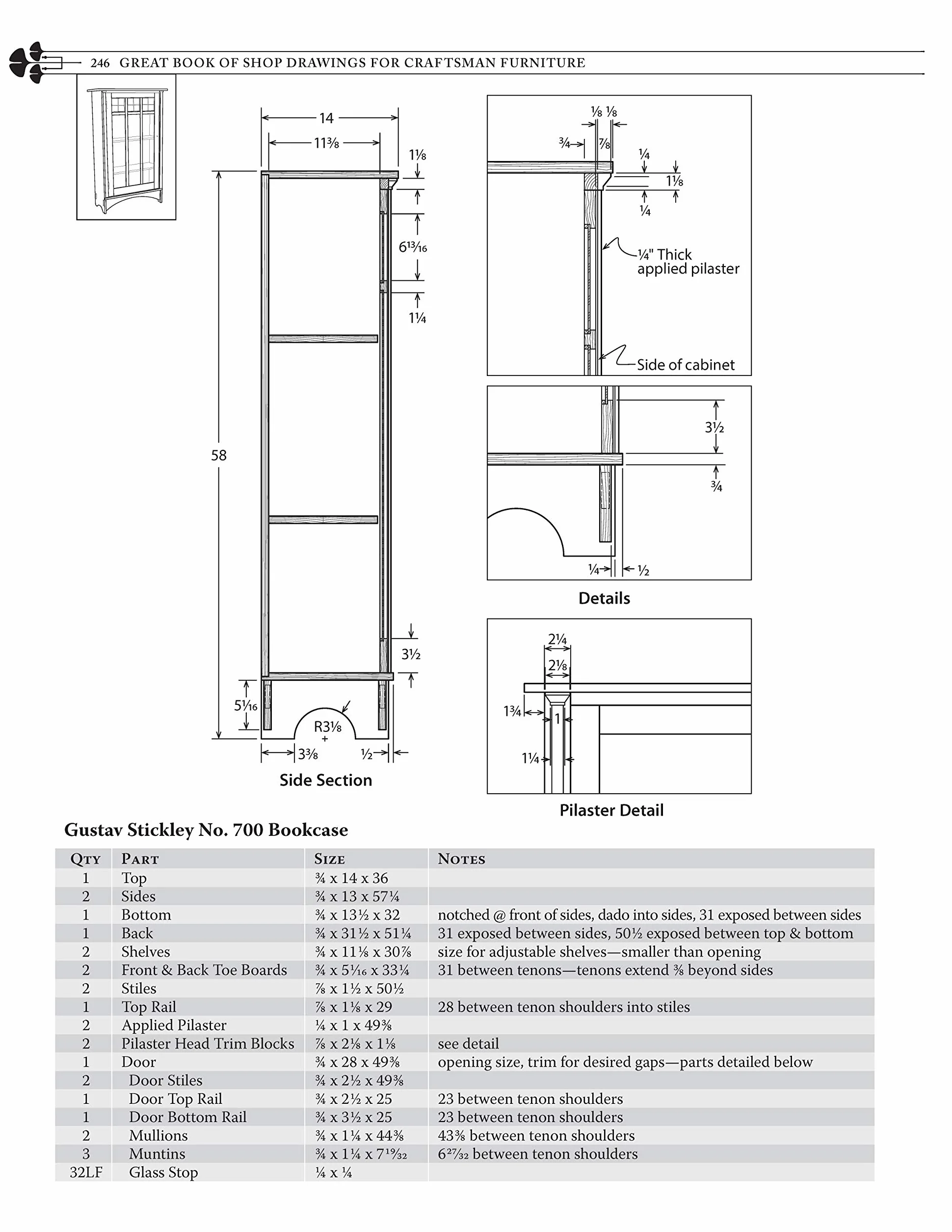 Great Book of Shop Drawings for Craftsman Furniture, Revised & Expanded Second Edition: Authentic and Fully Detailed Plans for 61 Classic Pieces