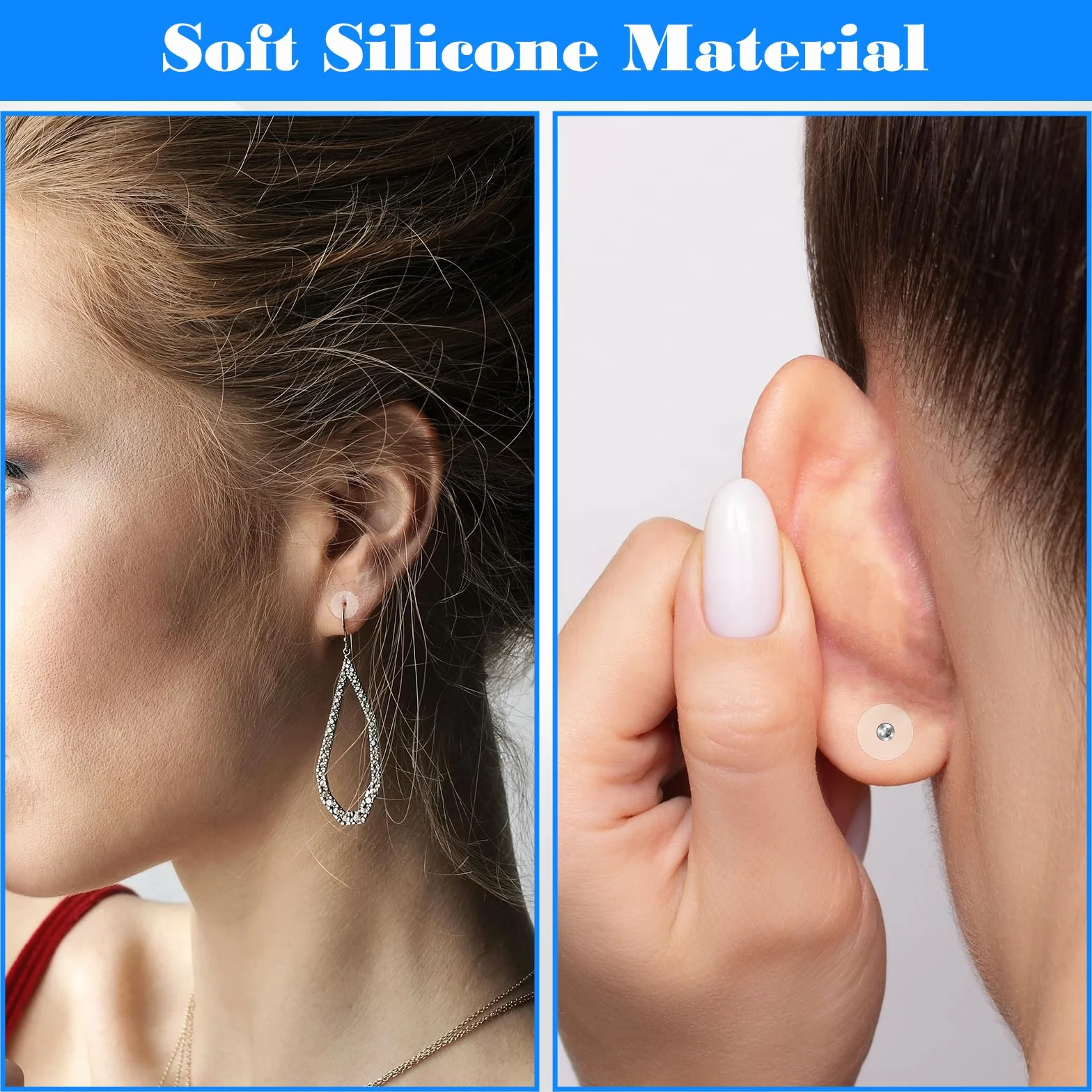 Giantree 60 sztuk silikonowych kolczyków do piercingu z dziczystym mięsem, 5/7/9 mm, przezroczyste podkładki silikonowe, 3 rozmiary