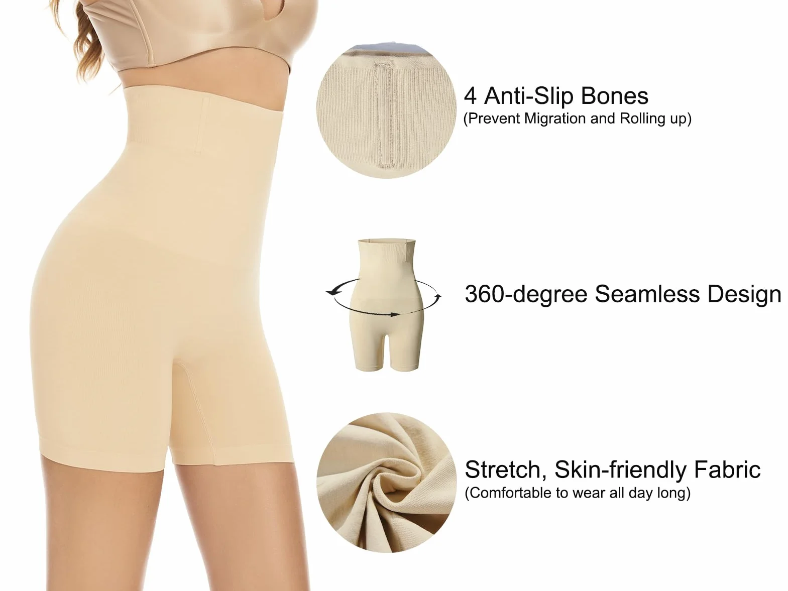 KSKshape Bielizna modelująca brzuch z wysokim stanem bielizna wyszczuplająca uda dla kobiet