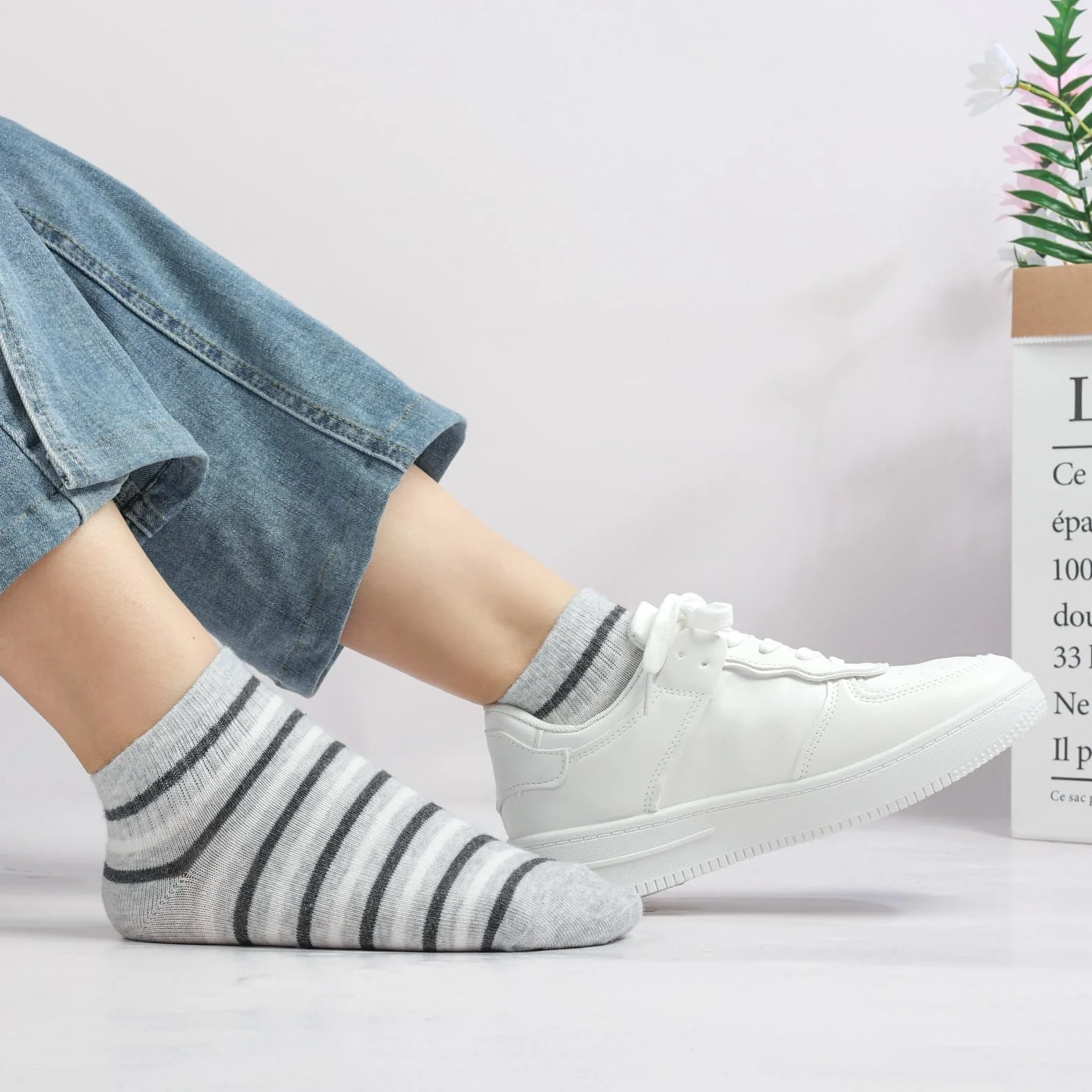 Damskie skarpeta do sneakersów 35-38 39-42, 10 par bawełnianych krótkich skarpet dziewczęcych, wielokolorowe skarpety z kropkami w paski, czarny zestaw