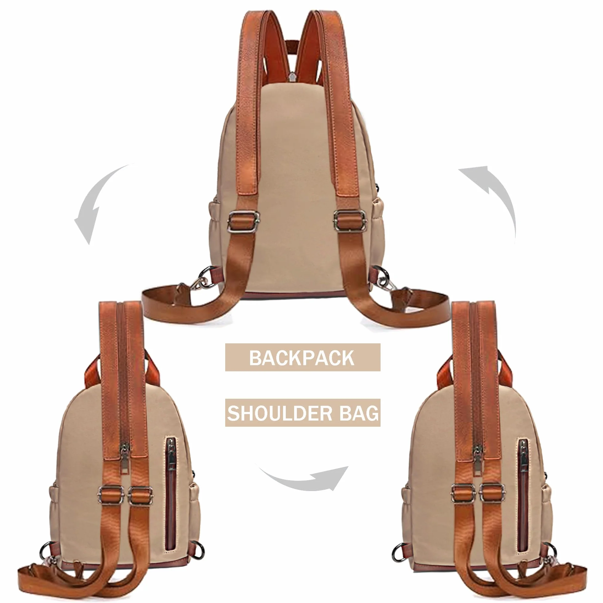 Mini plecak damski, mały – plecak miejski, torebka antykradzieżowa, wodoszczelny, elegancki plecak crossbody, plecak damski, na co dzień, na podróż, czas wolny, zakupy, do pracy