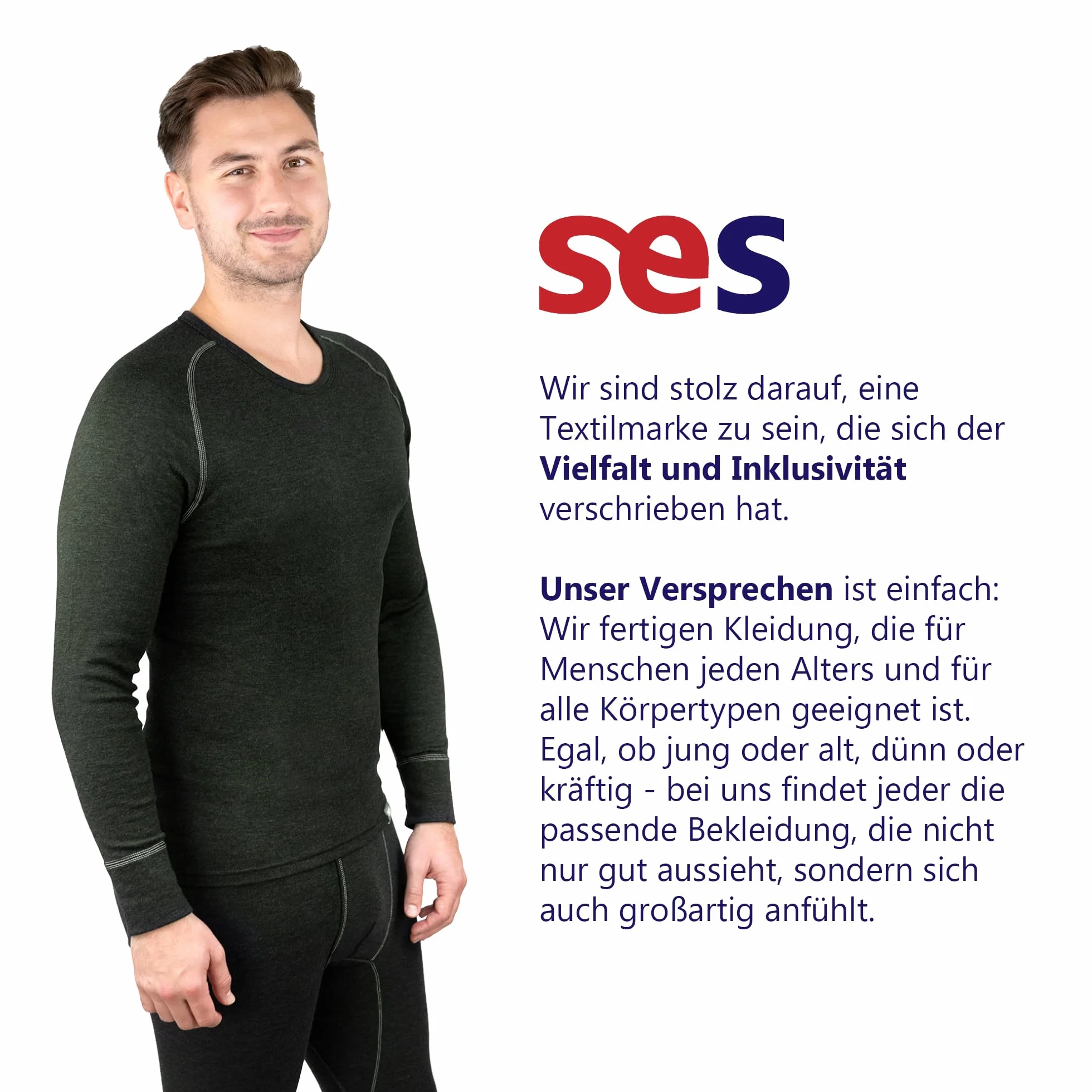 SES Męskie spodenki termiczne 3/4 z otworem S - 4XL z 75% bawełny i 25% poliestru / oddychające majtki męskie długie / bielizna termiczna dla mężczyzn dla ciepła i komfortu