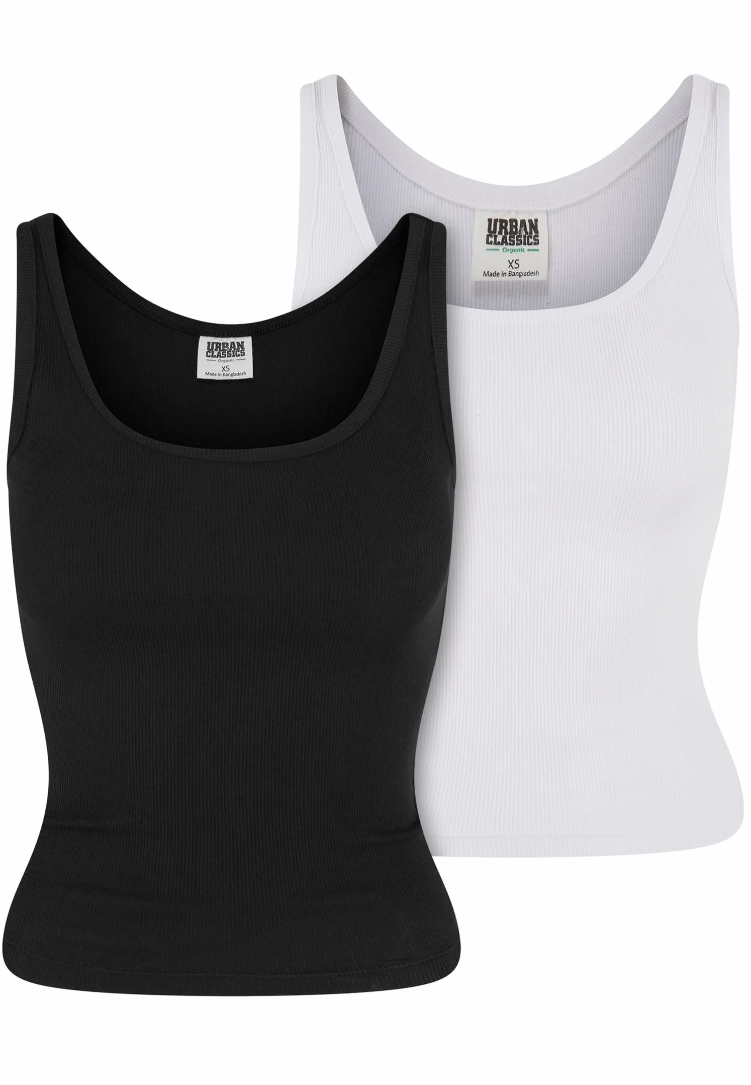 Urban Classics Damski top damski Organic Basic Rib Top 2-pak czarny + bia?y XL, czarny + bia?y, XL