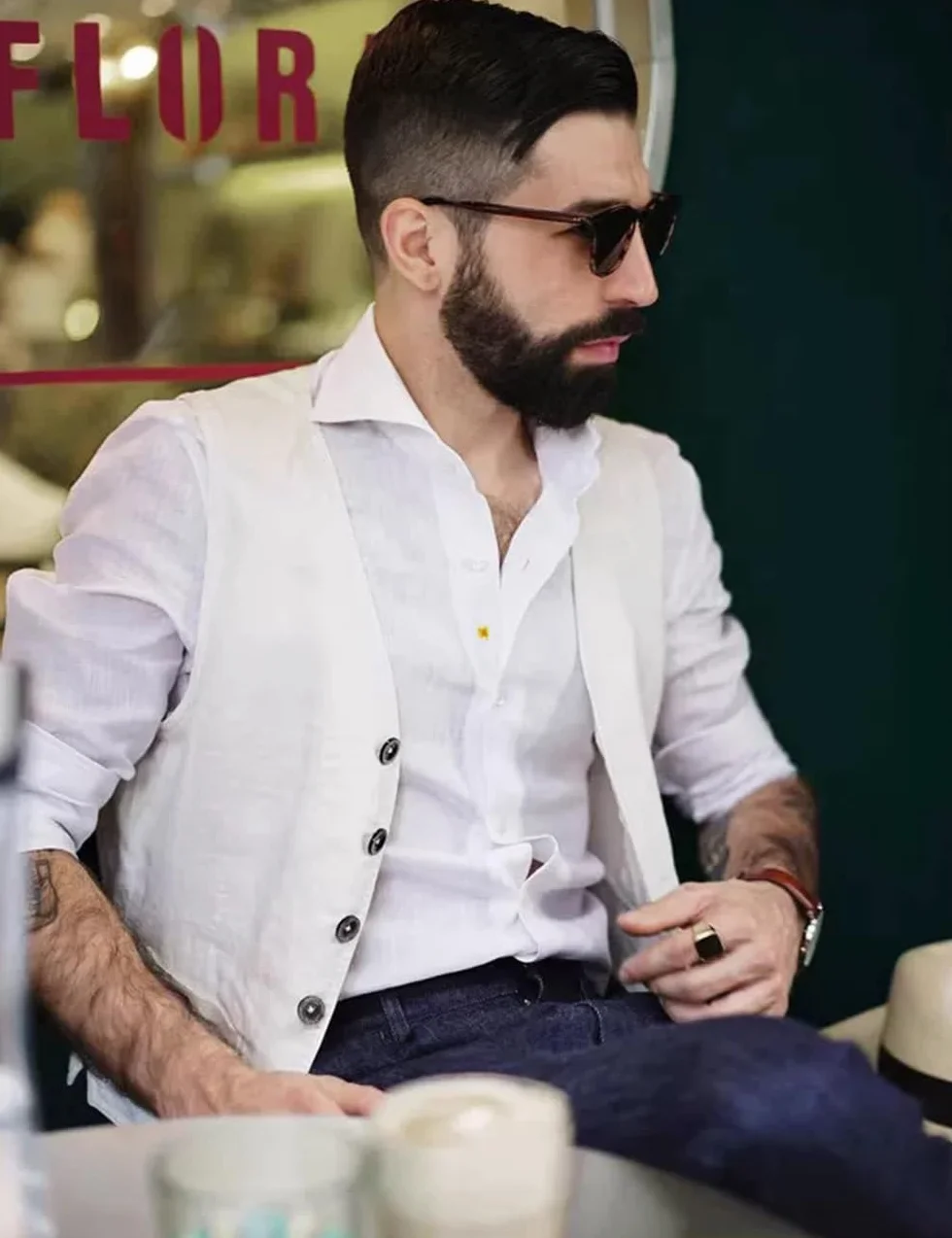 Męska kamizelka lniana na lato, garnitur, kamizelka, vintage, retro, biznesowa, na imprezę, regularny krój