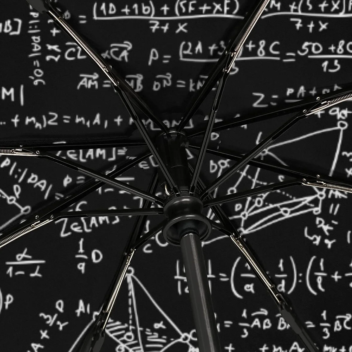 Matematyczny wzór wzór parasol podróżny 3 fałdy wiatroszczelny automatyczne otwieranie zamykanie lekki parasol odporny na promieniowanie UV dla dzieci dziewczyny chłopców mężczyzn kobiet,