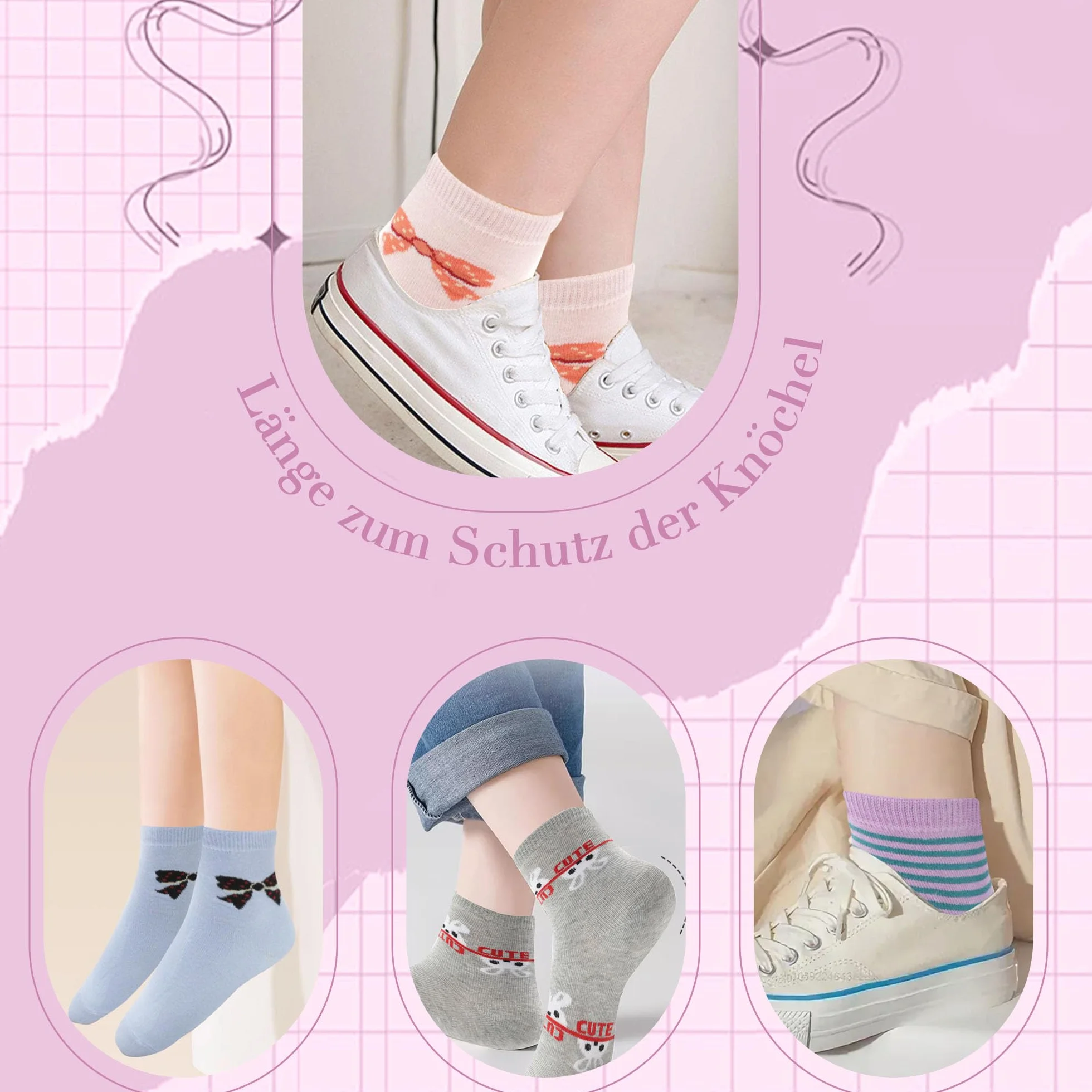 Geyuwoz 12 par skarpet dziecięcych dla dziewcząt i chłopców, skarpety do sneakersów, z bawełny, dla dzieci w wieku szkolnym, słodkie skarpety do kostek do uprawiania sportu, skarpety dla chłopców,