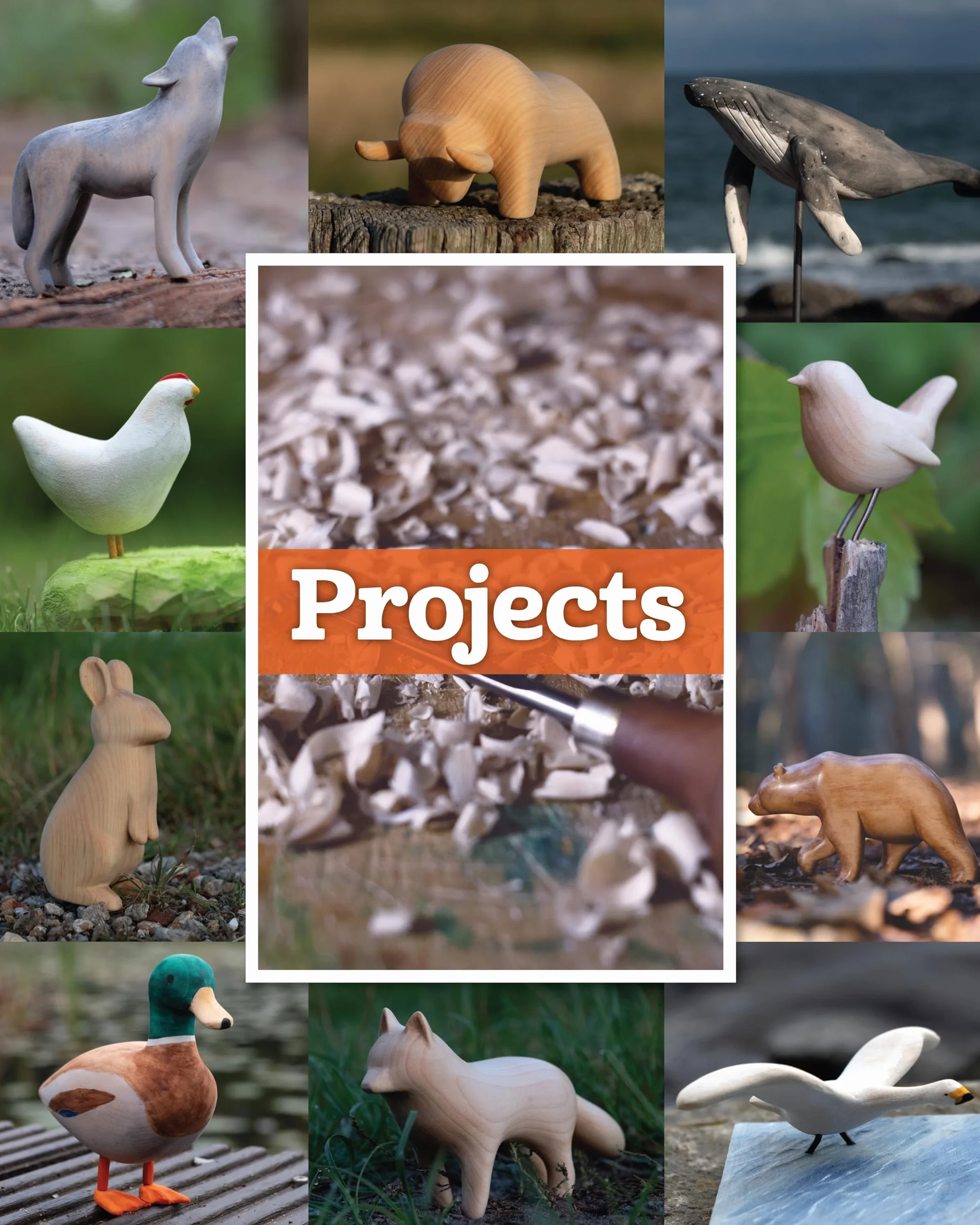 Easy Animal Carvings: Simple, Stylized, Step-By-Step Wolves, Whales, Birds, Bears, and More