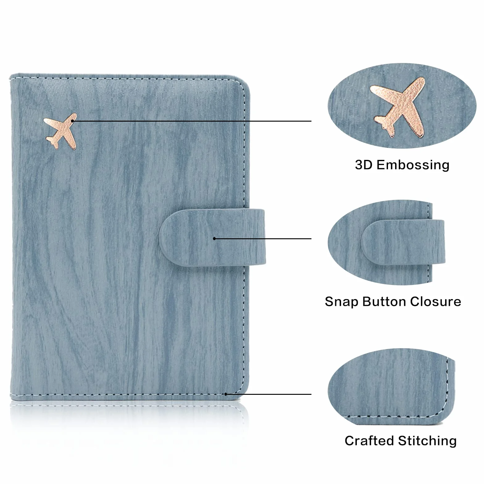 Melsbrinna Rfid Passport Holder for Travel women/Men, Cute Passport Wallet Rfid Blocking Card Slots, Rfid Passport Cover/CaseTravel Wallet, Passport Book Holder (1, Blue1)