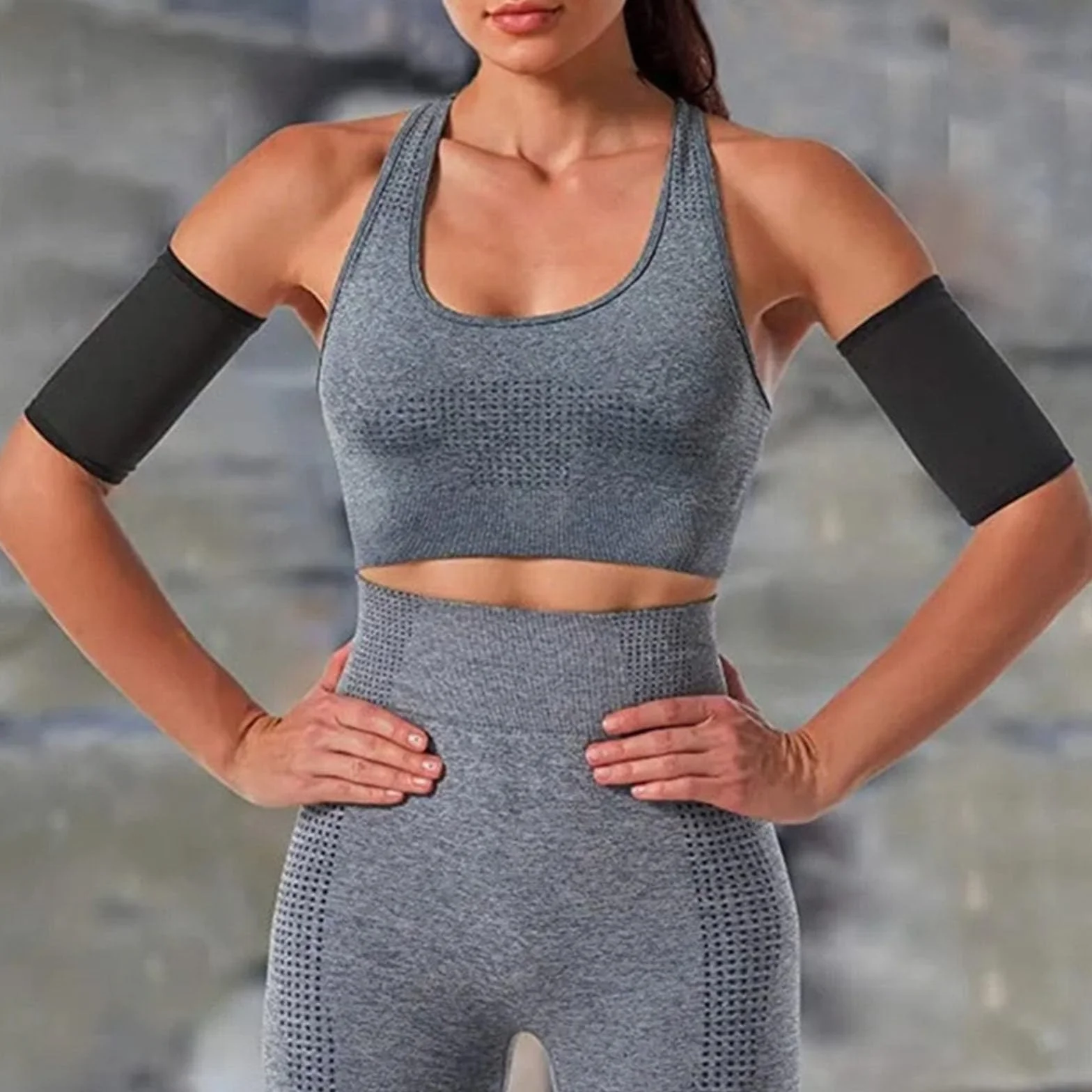 Greabuy Termiczne rękawy na ramię opaska na ramię wysoka elastyczna konstrukcja na siłownię jogę trening w domu ramię tonowanie fitness