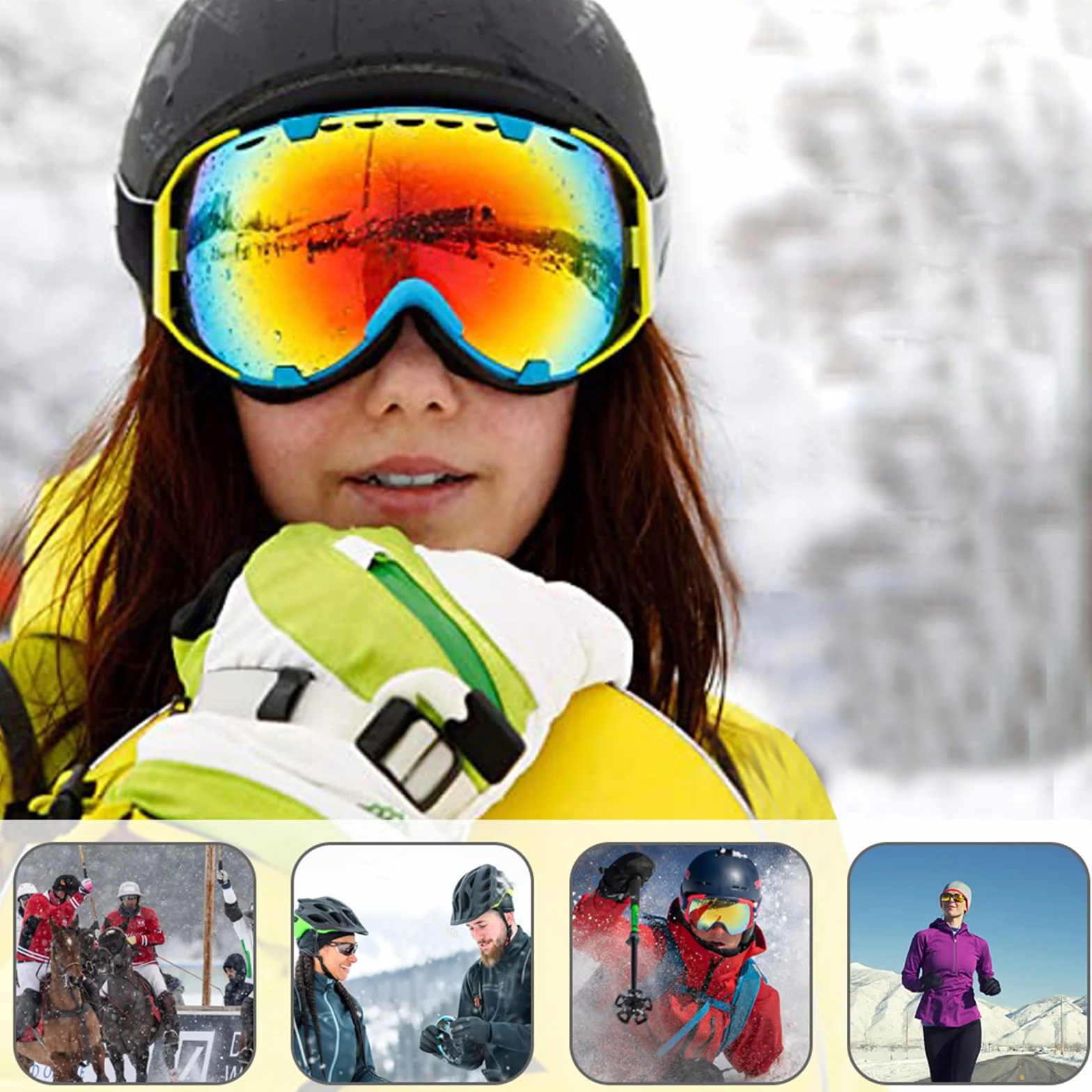SPGOOD Czapka rowerowa, do biegania, sportowa, kask, jazda na rowerze, nartach, snowboardzie i motocyklu, ciepła na zimę, wiatroszczelna, oddychająca