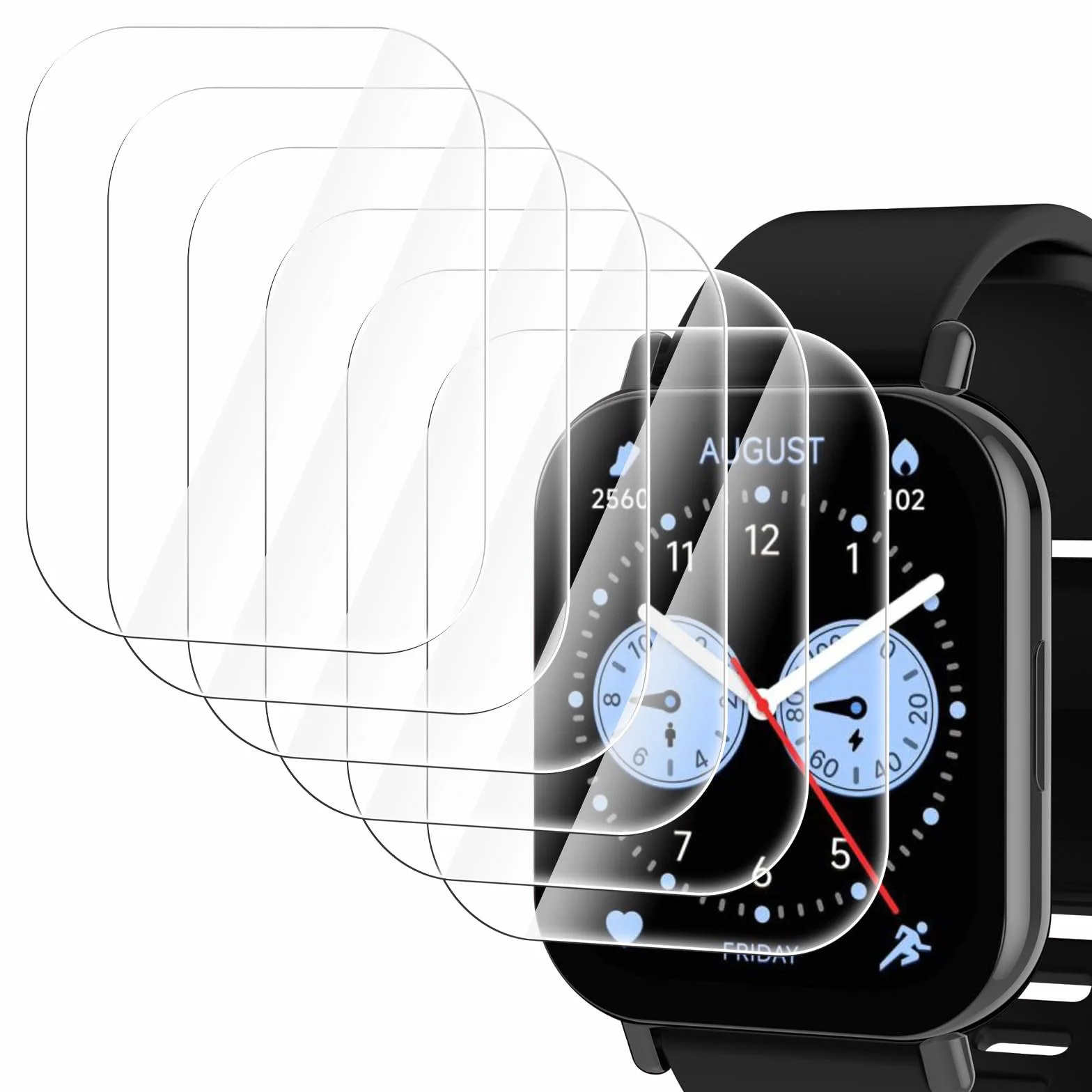 Folia ochronna kompatybilna z Xiaomi Redmi Watch 5 Lite, 6 sztuk, hydrożelowa folia ochronna na wyświetlacz kompatybilna z Xiaomi Redmi Watch 5 Lite, ultracienka folia chroniąca przed zarysowaniami