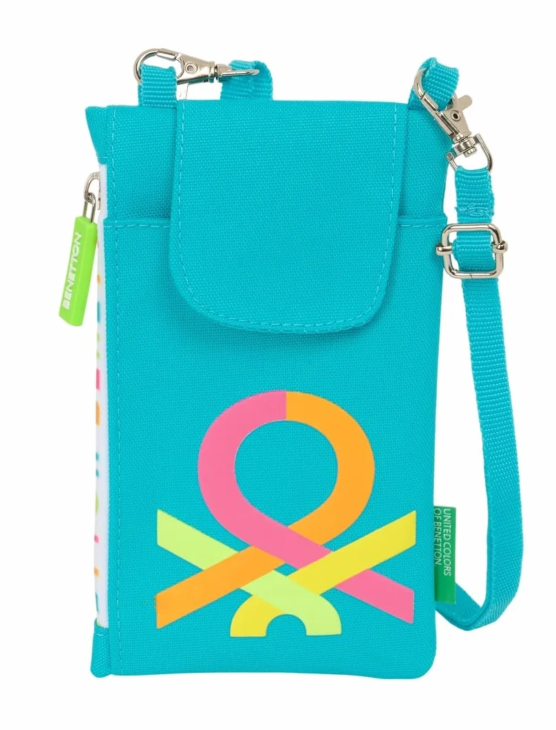 BENETTON SUMMER - Standardowa portmonetka na telefon komórkowy, wygodna i wszechstronna, jakość i wytrzymałość, 19 x 10 cm, Niebieski, M, Casual