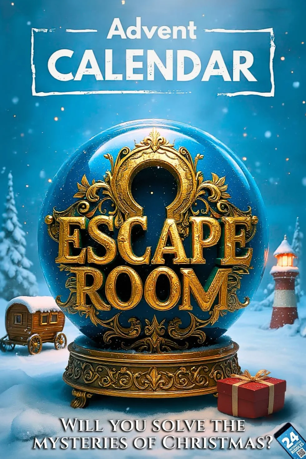 Advent Calendar Escape Room 2.0 for Adults: 24 Riddles, Games and Puzzles to Solve Before Christmas. An Interactive Adventure Novel (Book + App)