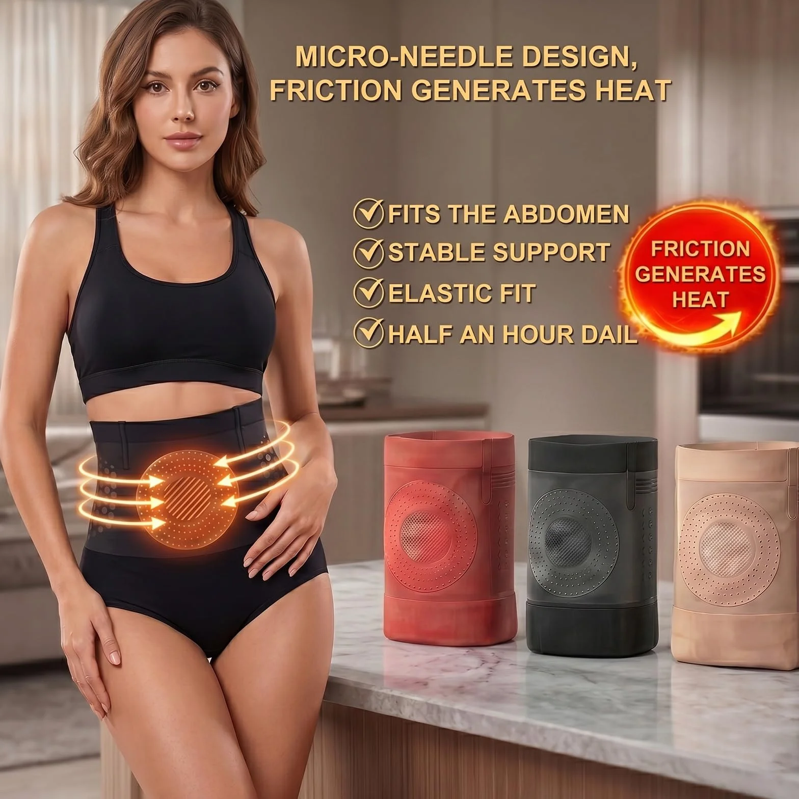 Spodenki Do Jogi 4 W 1 Z Efektem Płaskiego Brzucha,Modelujące I Spalające Tkankę Tłuszczową Spodenki 4 W 1 Z Mikrocząsteczkami,wysoki Stan, Efekt Termogeniczny