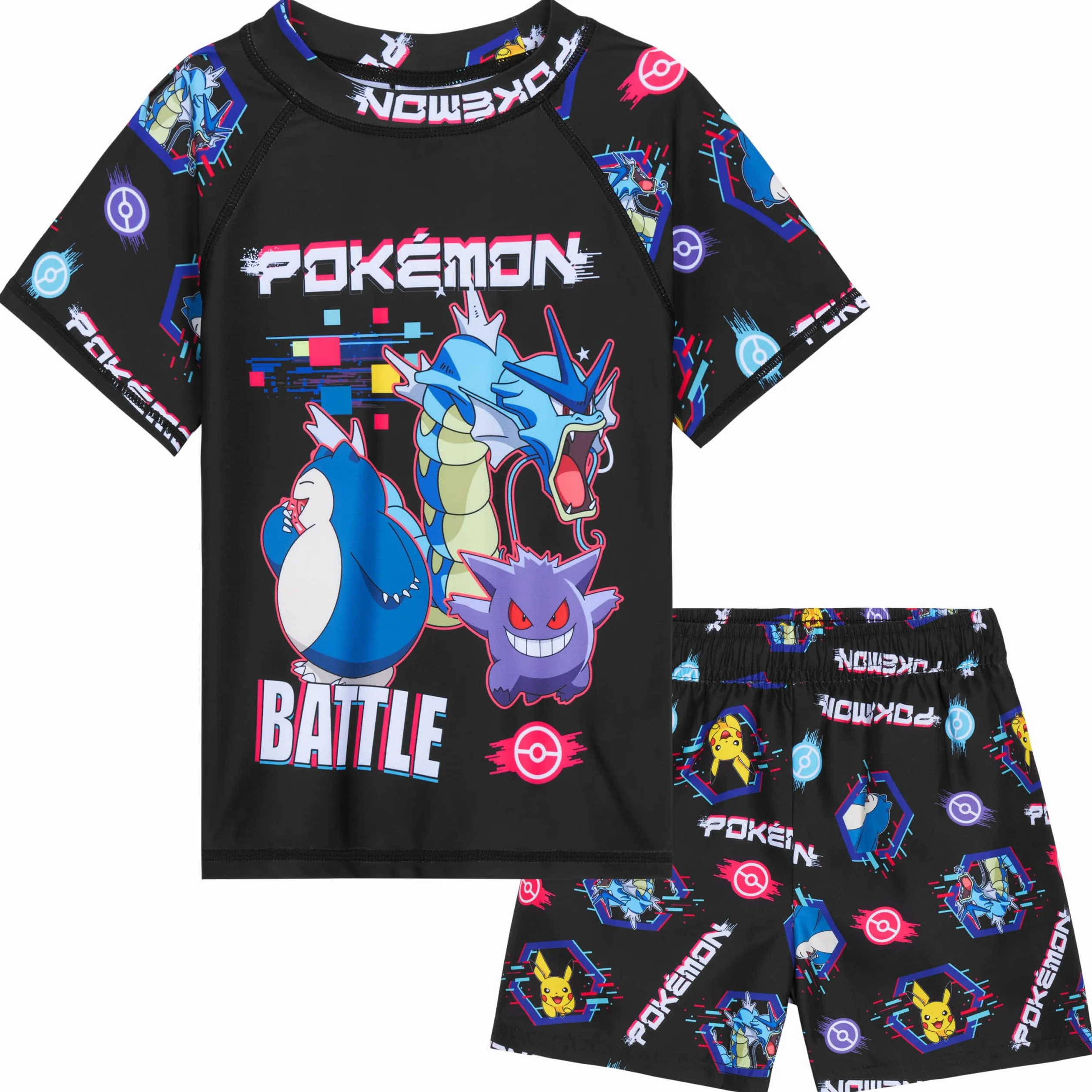 Pokemon strój kąpielowy dla chłopców, nastolatków, 2-częściowy kostium kąpielowy anime, szorty kąpielowe i kamizelka na basen, plażę, podróż, niezbędne święta