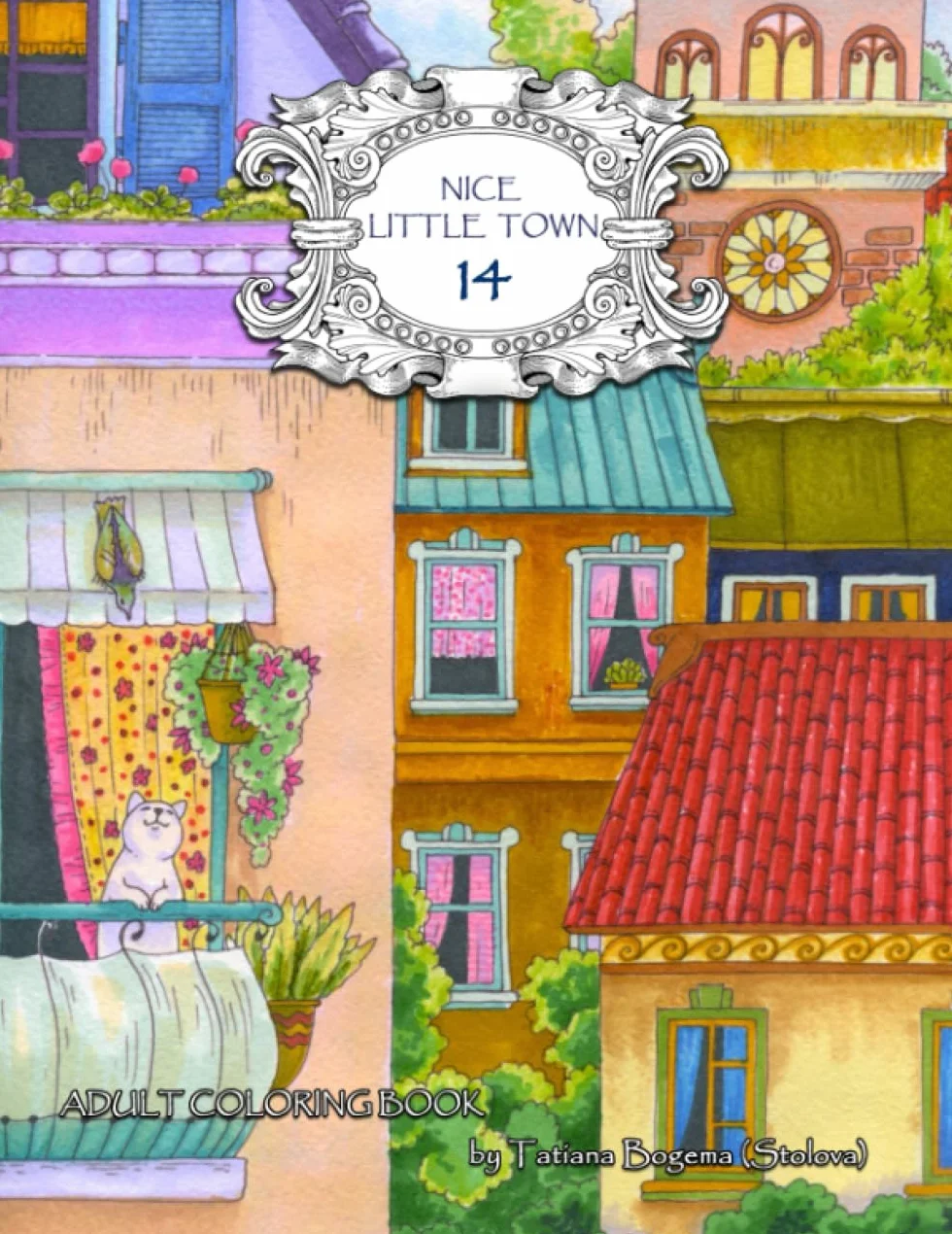 Nice Little Town 14: Adult Coloring Book (Stress Relieving Designes)