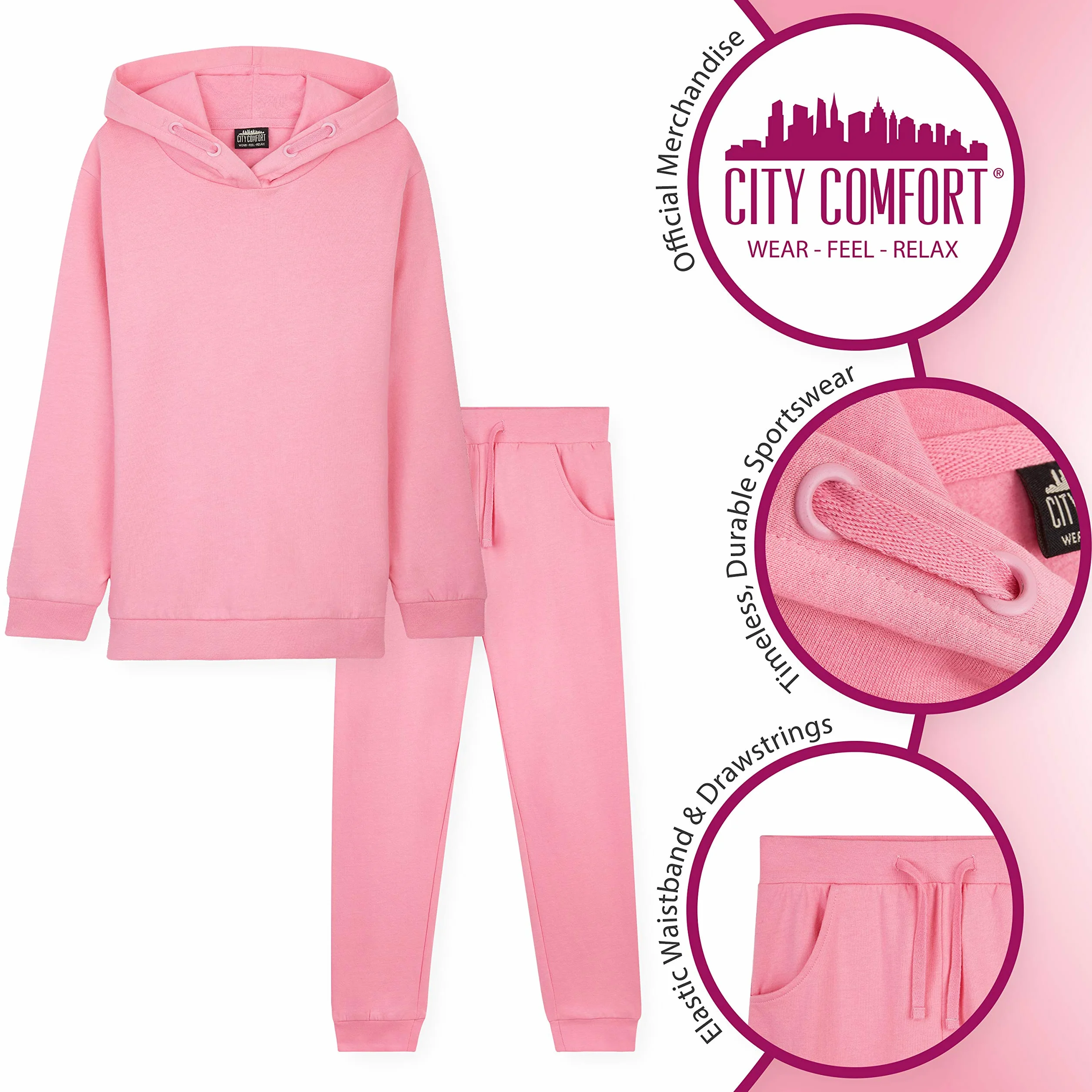 CityComfort Dres dla dziewcząt, bluzy z kapturem i biegaczy dla dzieci 3-14 lat