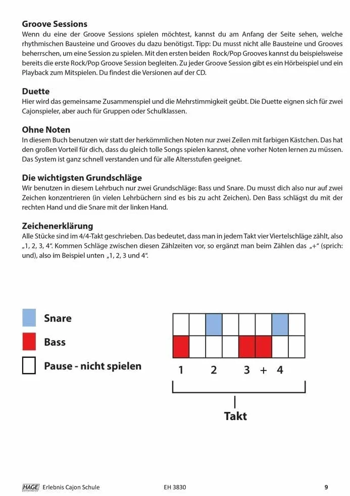 Erlebnis Cajon Schule (mit MP3-CD): Der schnelle und einfache Einstieg ins Cajonspiel!Ohne Vorkenntnisse tolle Grooves spielen - Fu¨r alle Altersstufen!