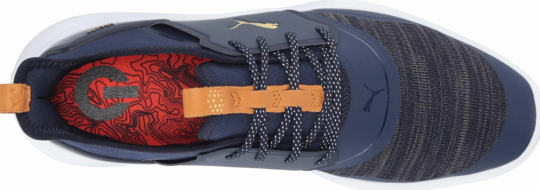 PUMA Męskie buty golfowe Ignite Nxt, koronkowe buty golfowe, Peacoat Team złoto-białe, 44 EU, Peacoat Puma Team Gold Puma biały, 42 EU