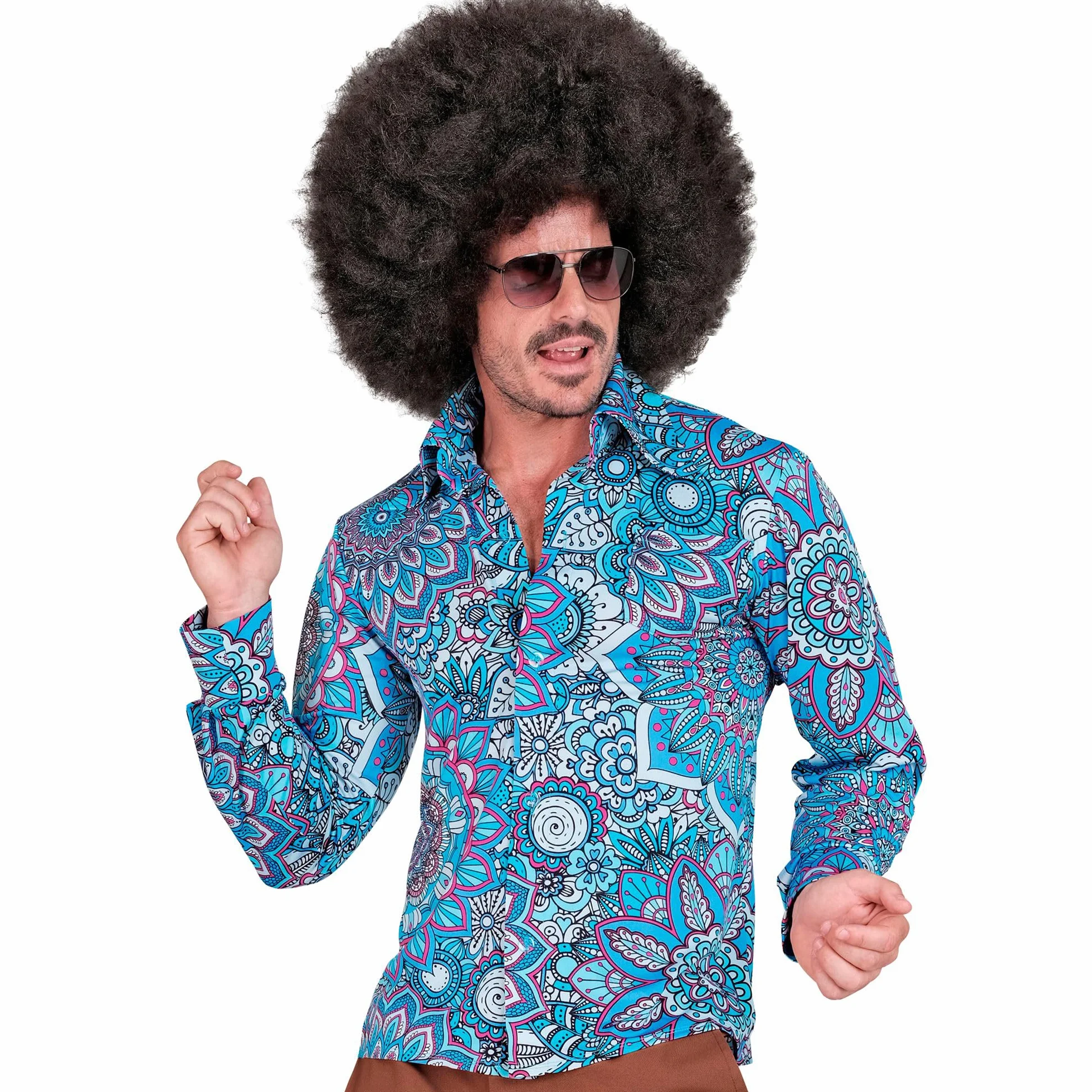 W WIDMANN MILANO Party Fashion - Koszula Hippie, Hipster, Flower Power, Strój z lat 60-tych, Kostiumy karnawałowe