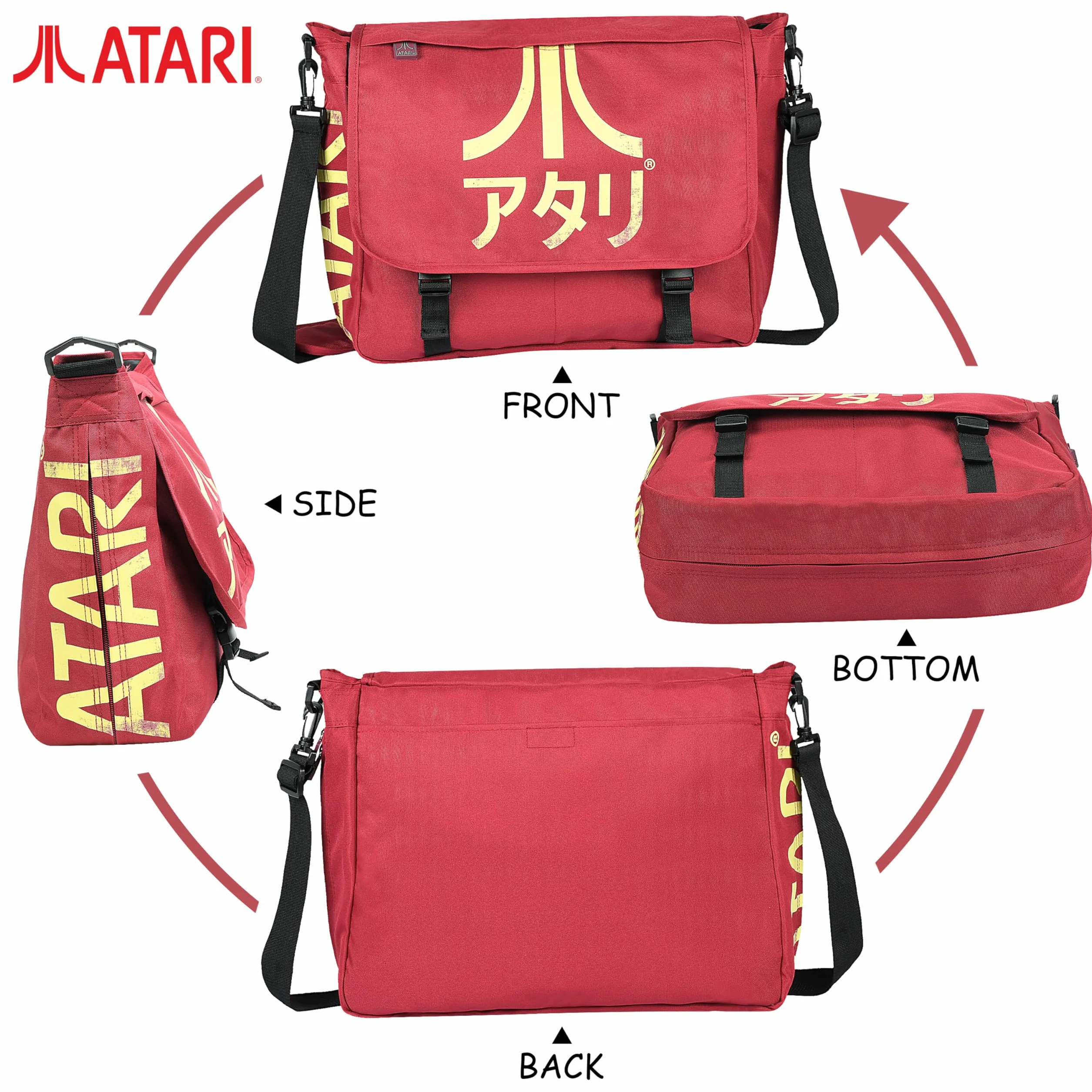 Meroncourt BIO-MB221005ATA torba listonoszka z japońskim logo, czerwona (Crimson Red)