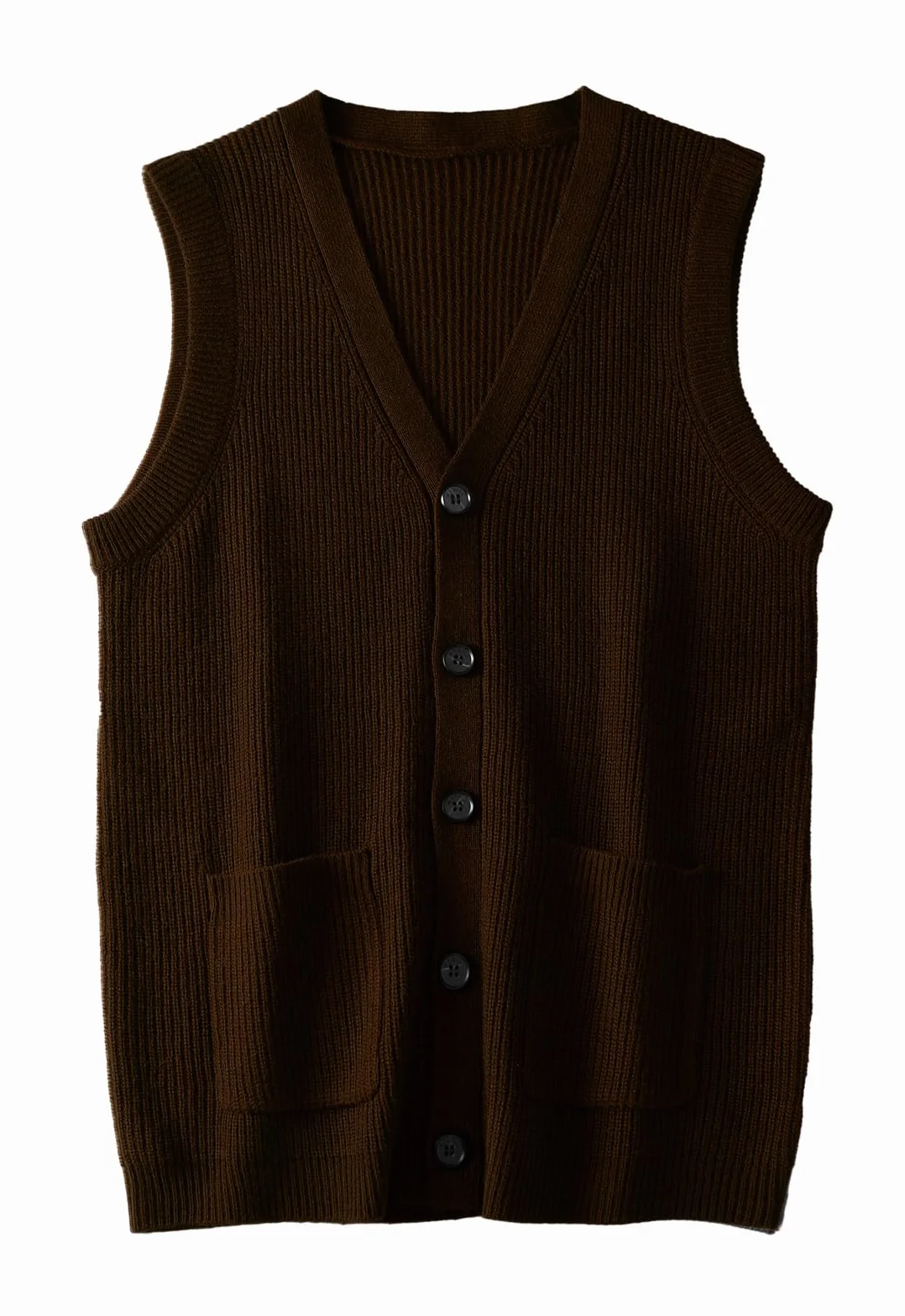 Męski Sweter Kamizelka V Neck Bezrękawy Otwarty Front Odzież męska