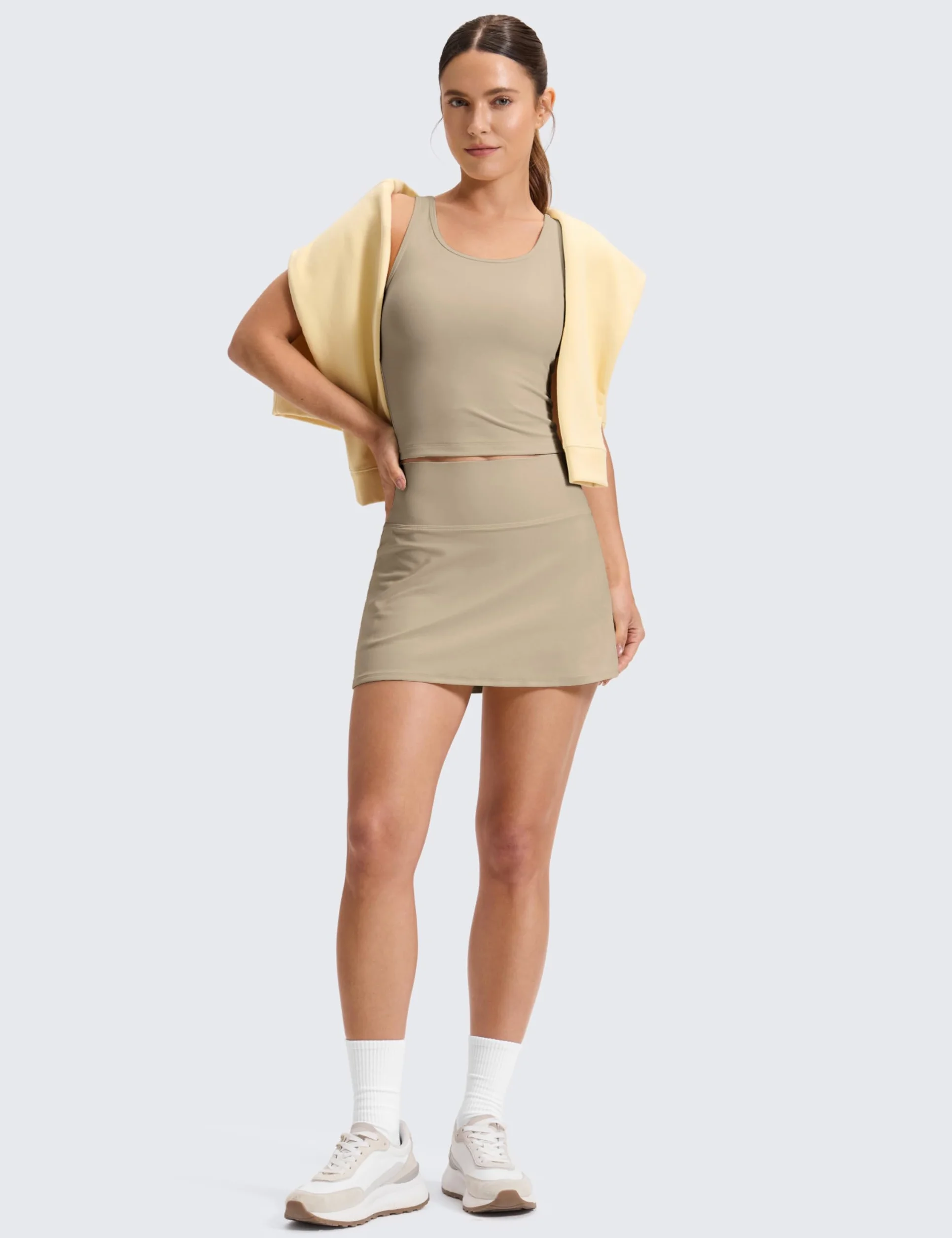 CRZ YOGA Spódnice Butterluxe dla kobiet z wysokim stanem linią A tenisowe golfowe sportowe casualowe z kieszeniami