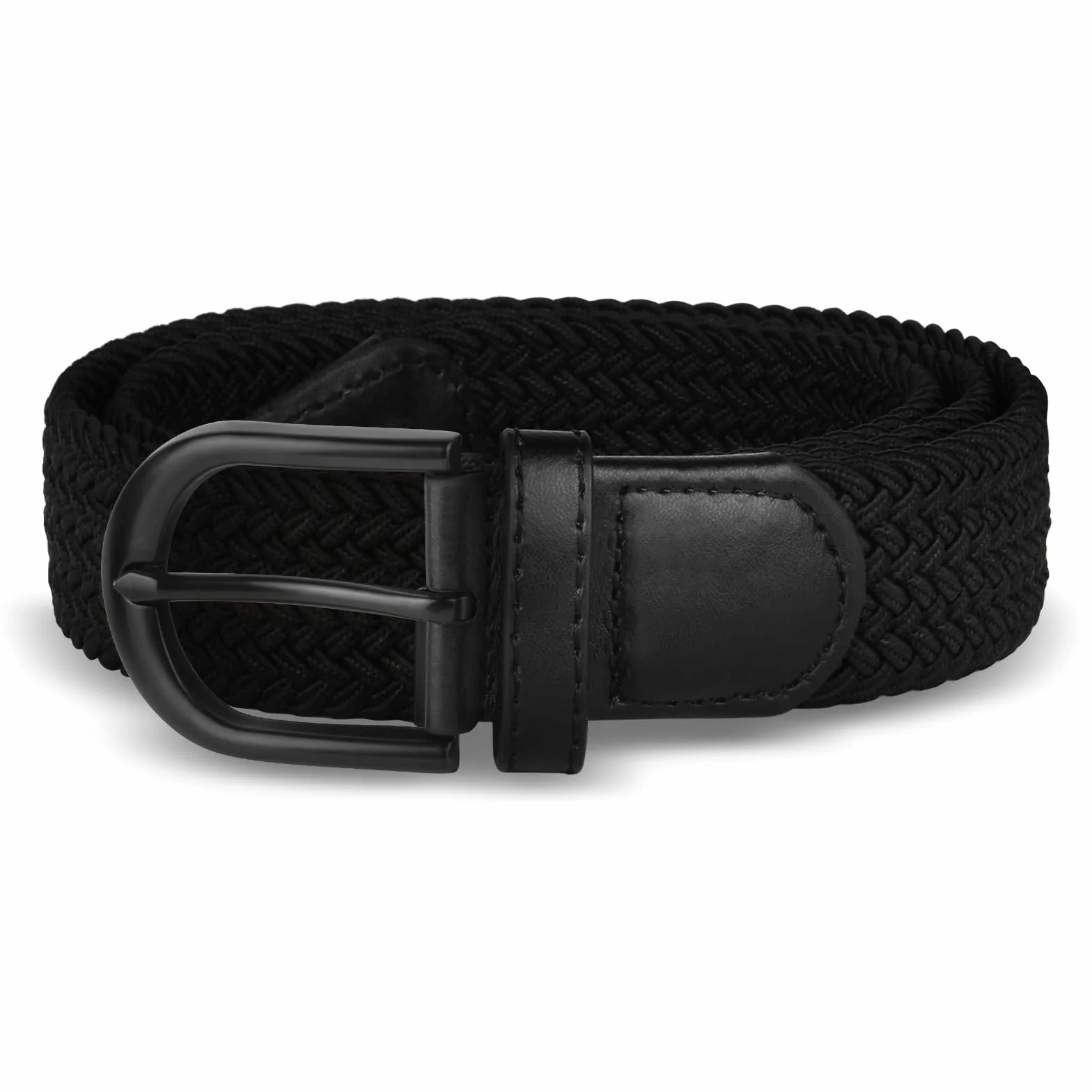 flintronic Elastyczny pleciony pasek, elastyczny elastyczny tkany pasek z zakrytą skórzaną klamrą, regulowany modny pasek, unisex męski damski pasek na co dzień do dżinsów, spodnie