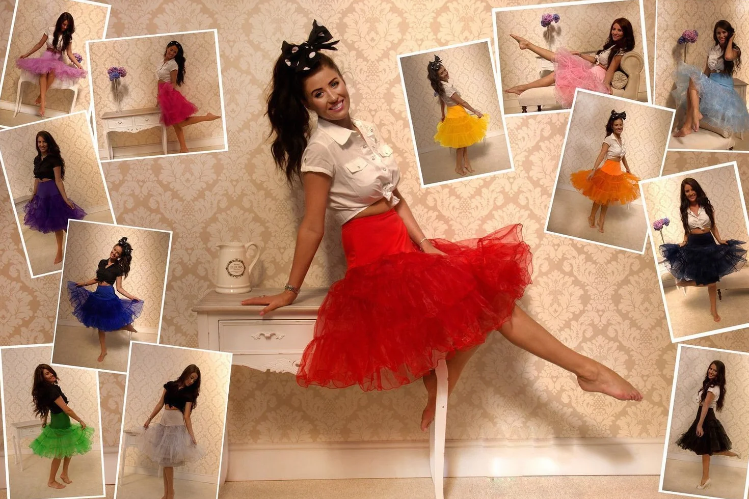 Boolavard® Spódnica Halka w Stylu Lat 50. XX Wieku, Rockabilly, w Wielu Kolorach