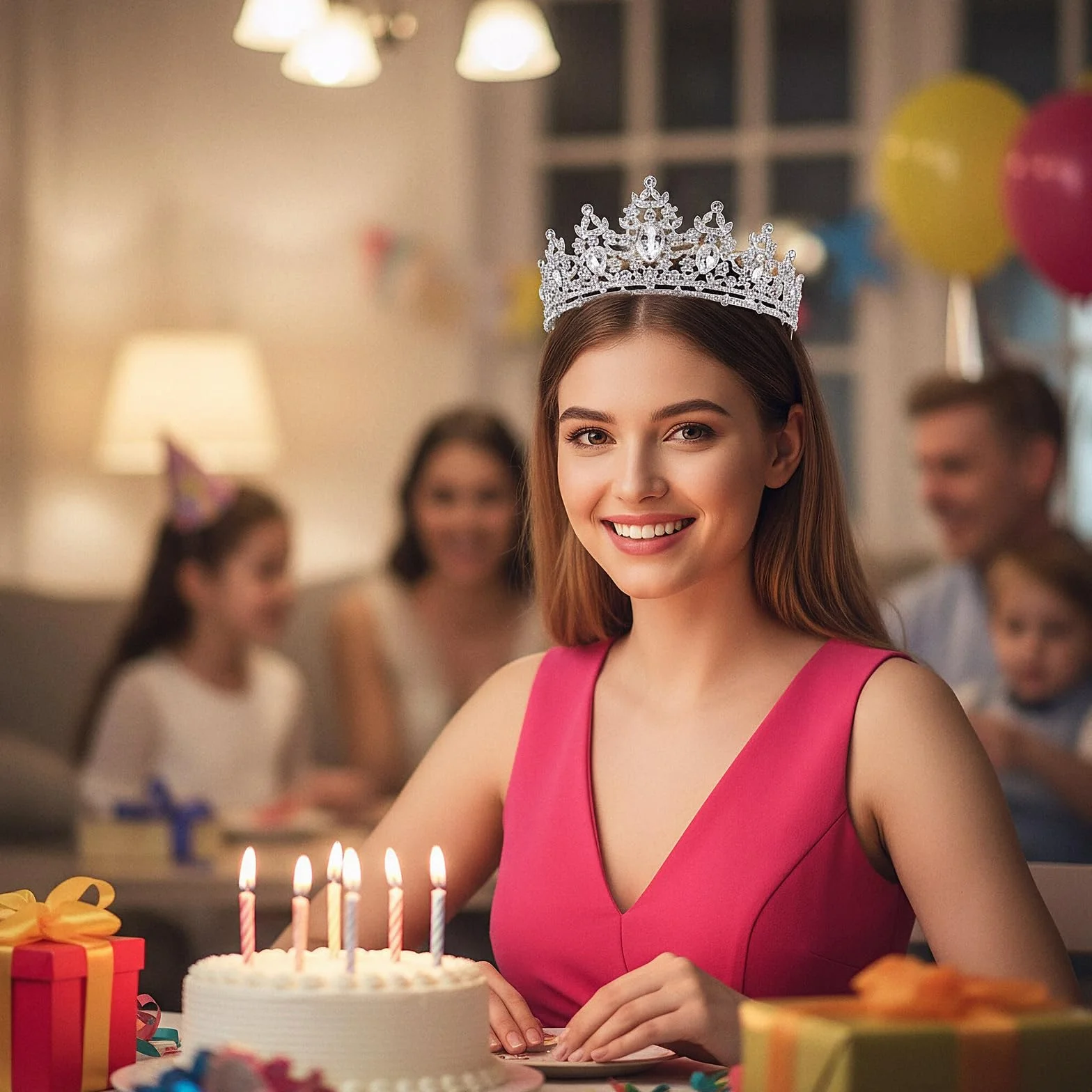Tiara korona dla kobiet, srebrna diadem ze strasu, korona, królowa, opaska na głowę, akcesoria do włosów na urodziny, studniówkę, wesele, przyjęcie, kostium srebrny