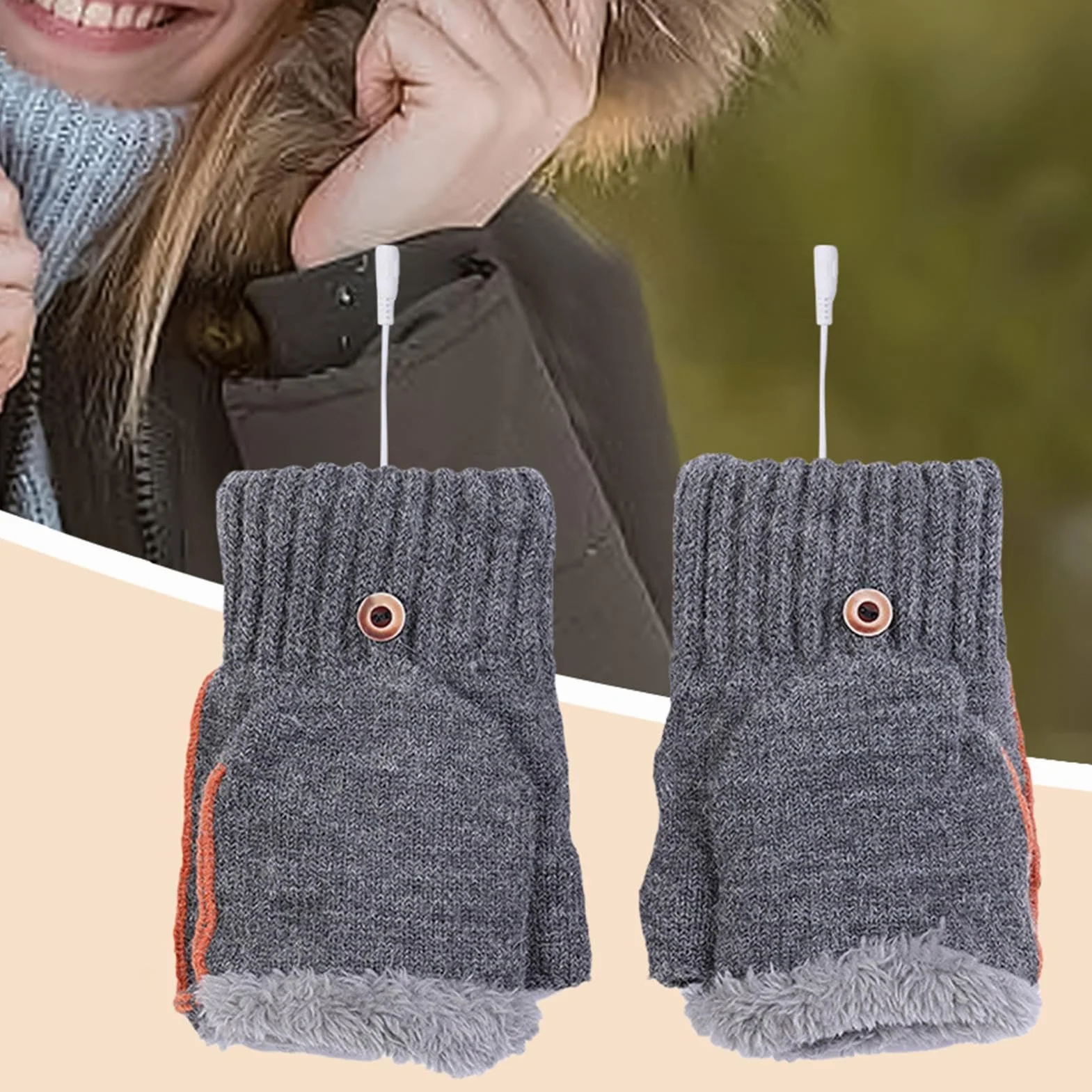 Ogrzewane rękawiczki dla dzieci, podgrzewane rękawiczki na zimę, zimowe rękawiczki USB, rękawiczki grzewcze do połowy palców, elektryczne podgrzewane rękawiczki, przenośne rękawiczki zimowe,