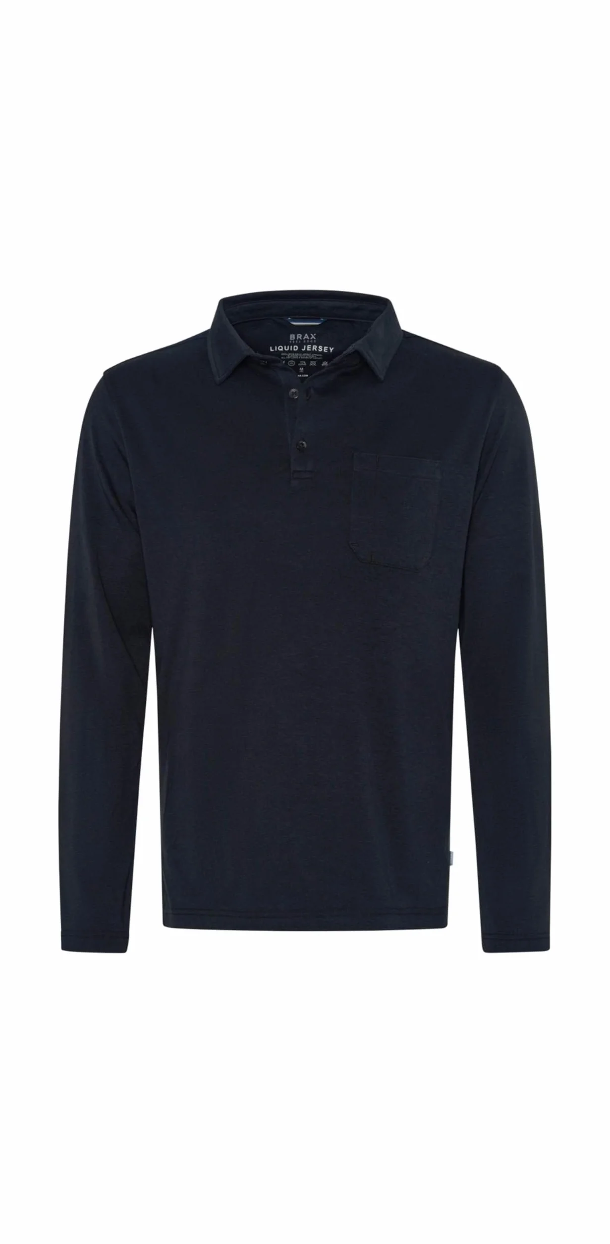Brax Męski styl Pirlo długi rękaw Polo Cotton Mix sweter, czarny, 3XL