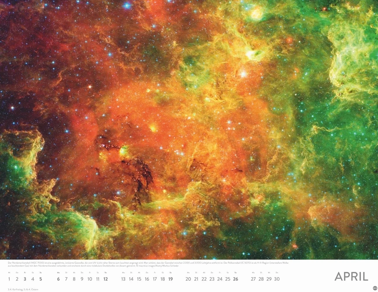 Das Universum Posterkalender 2026: Fotokalender mit Spiralgalaxien und Nachbarplaneten. Wand-Kalender 2026 Posterformat mit Fotos unter anderem vom Hubble-Weltraumteleskop.