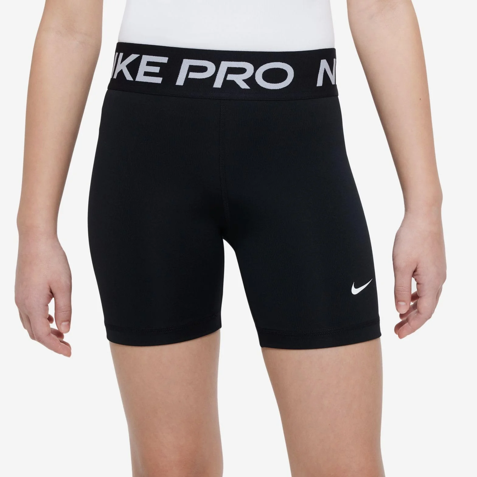 Nike Dziewczęce spodenki G Np Df 5In Szorty, Czarne/Białe, FB1081-010, XL