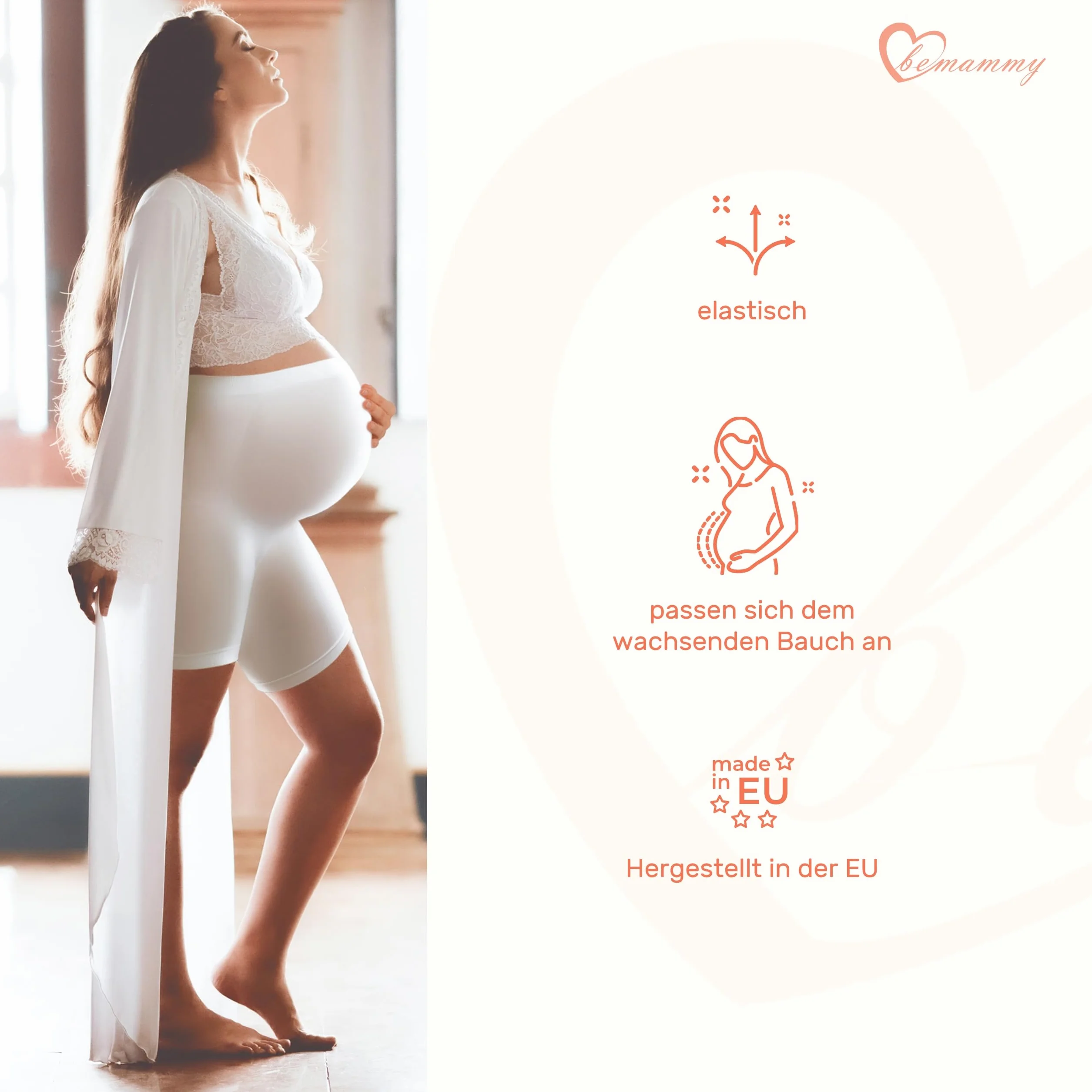 Be Mammy Damska moda ciążowa, wysoka talia, szorty ciążowe bez bocznych szwów, bielizna ciążowa 06 15