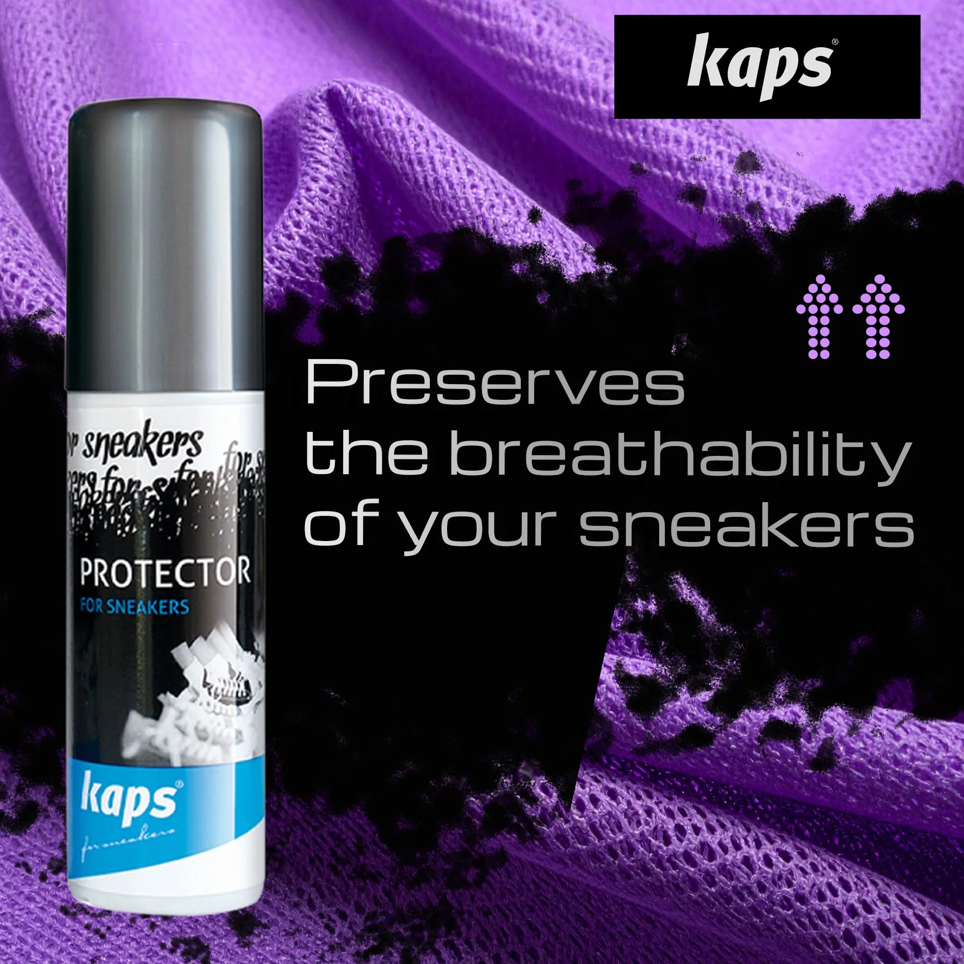 Kaps Sneakers Protector - Wodoodporny i Chroniący przed Zabrudzeniami Impregnat do Snekaresów i Butów Codziennych, Przyjazny dla Środowiska bez Aerozolu - 100 ml