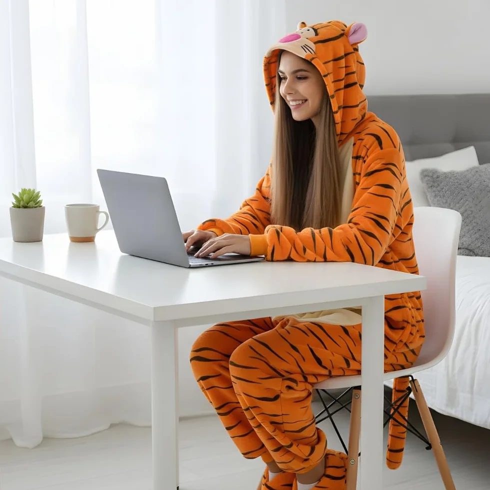 Kigurumi Onesie piżama dla dorosłych, uniseks, kostium zwierzęcy, kombinezon z flaneli, jednoczęściowy, dla kobiet i mężczyzn