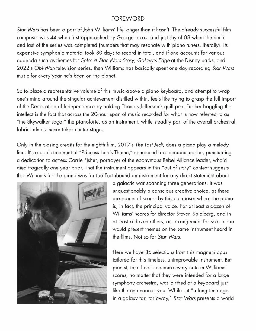 Star Wars: The Piano Anthology - Music by John Williams Featuring Themes from All Nine Films Deluxe Hardcover Edition with a Foreword by Mike Matessino