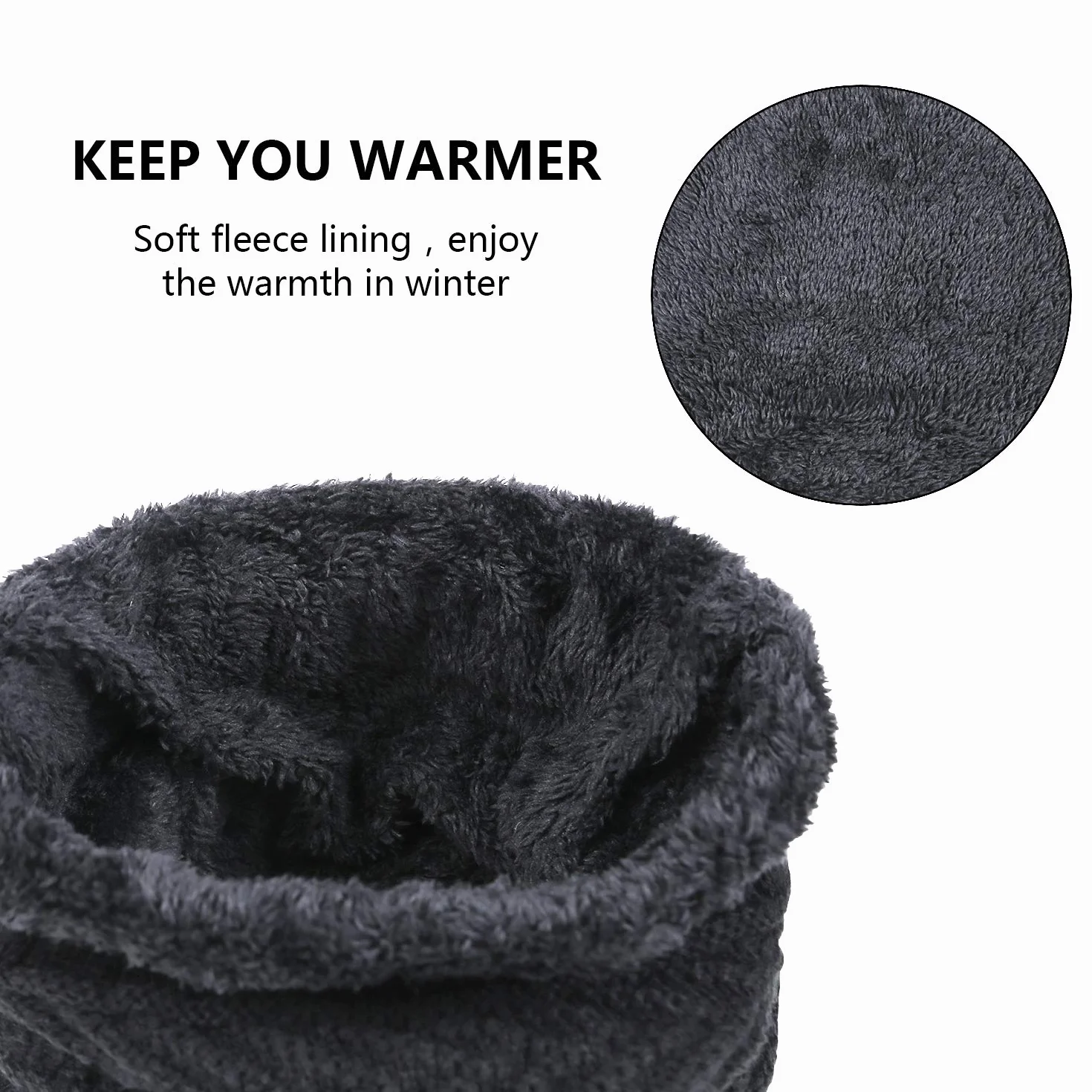 Chalier Cozy Męski zestaw czapek i szalików, męska czapka Slouch Beanie Hick polarowa czapka zimowa i szalik dla mężczyzn kobiet prezenty czarna, Czarny, Rozmiar uniwersalny