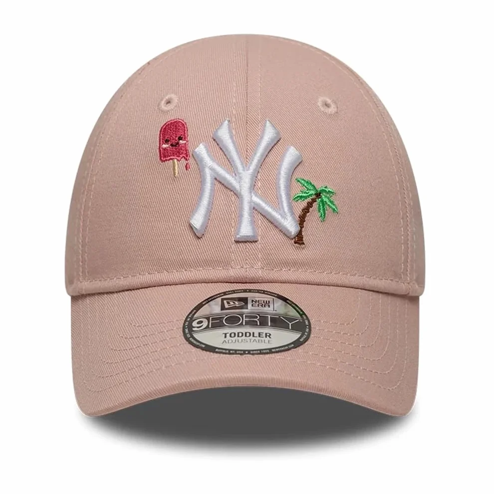New Era Czapka z daszkiem dla malucha MLB 9FORTY Summer Icon New York Yankees pastelowa różowa 2-4 lata