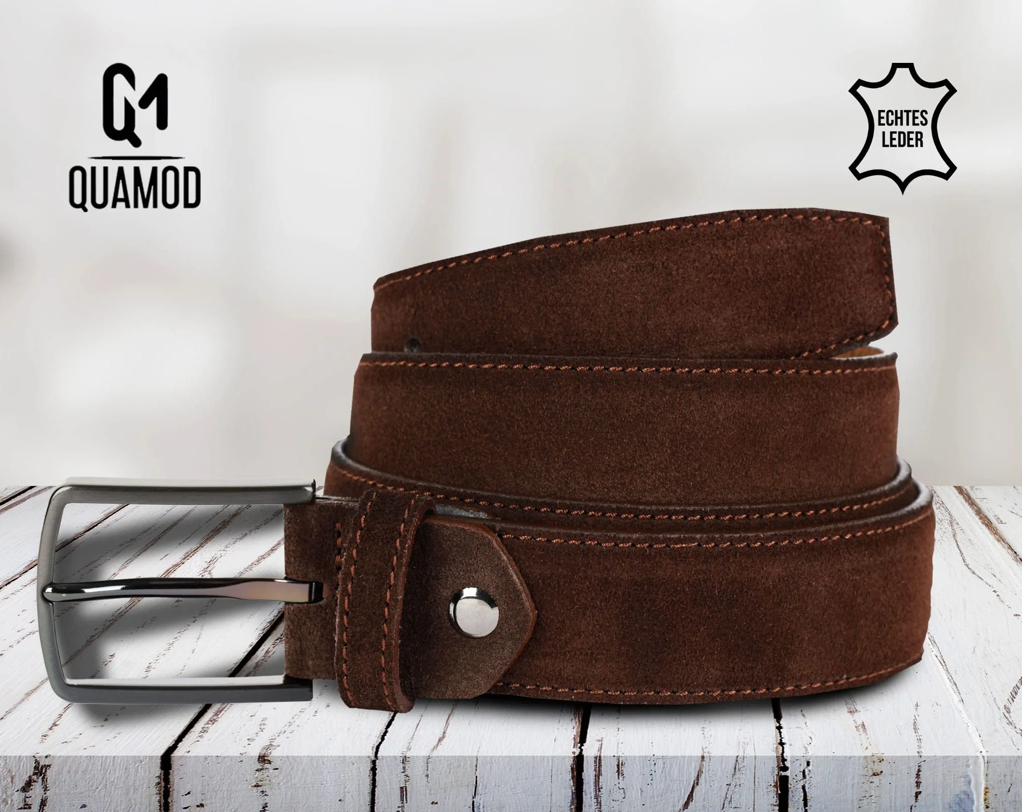 suede riem heren | 3,5cm-4cm (35mm-40mm) breed | Kwaliteitsriem met geschenkdoos | milieuvriendelijke en eerlijke productie