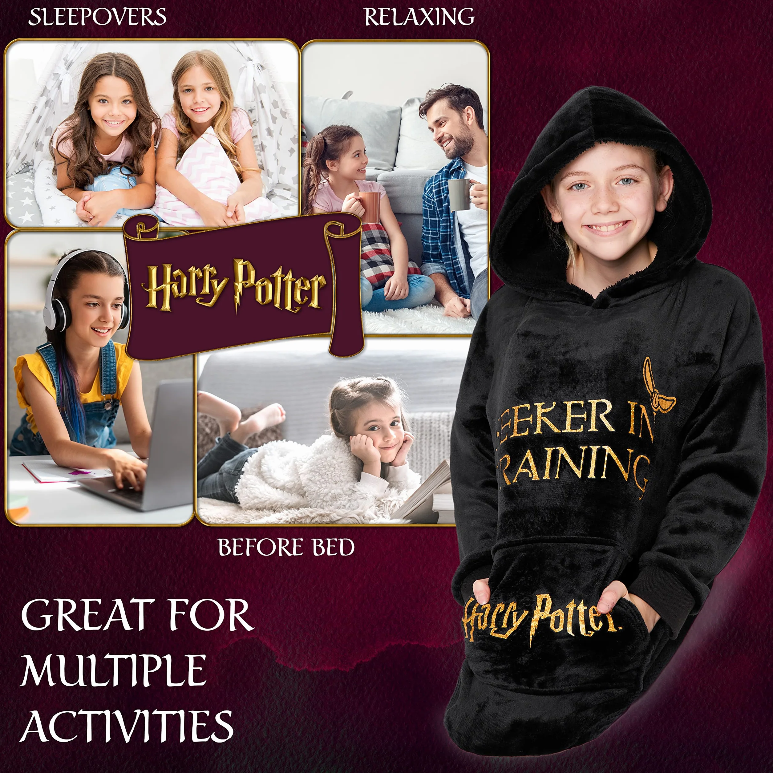 Harry Potter Bluza polarowa dziewczęca, bluza szlafrok, koc dla dziewczynek