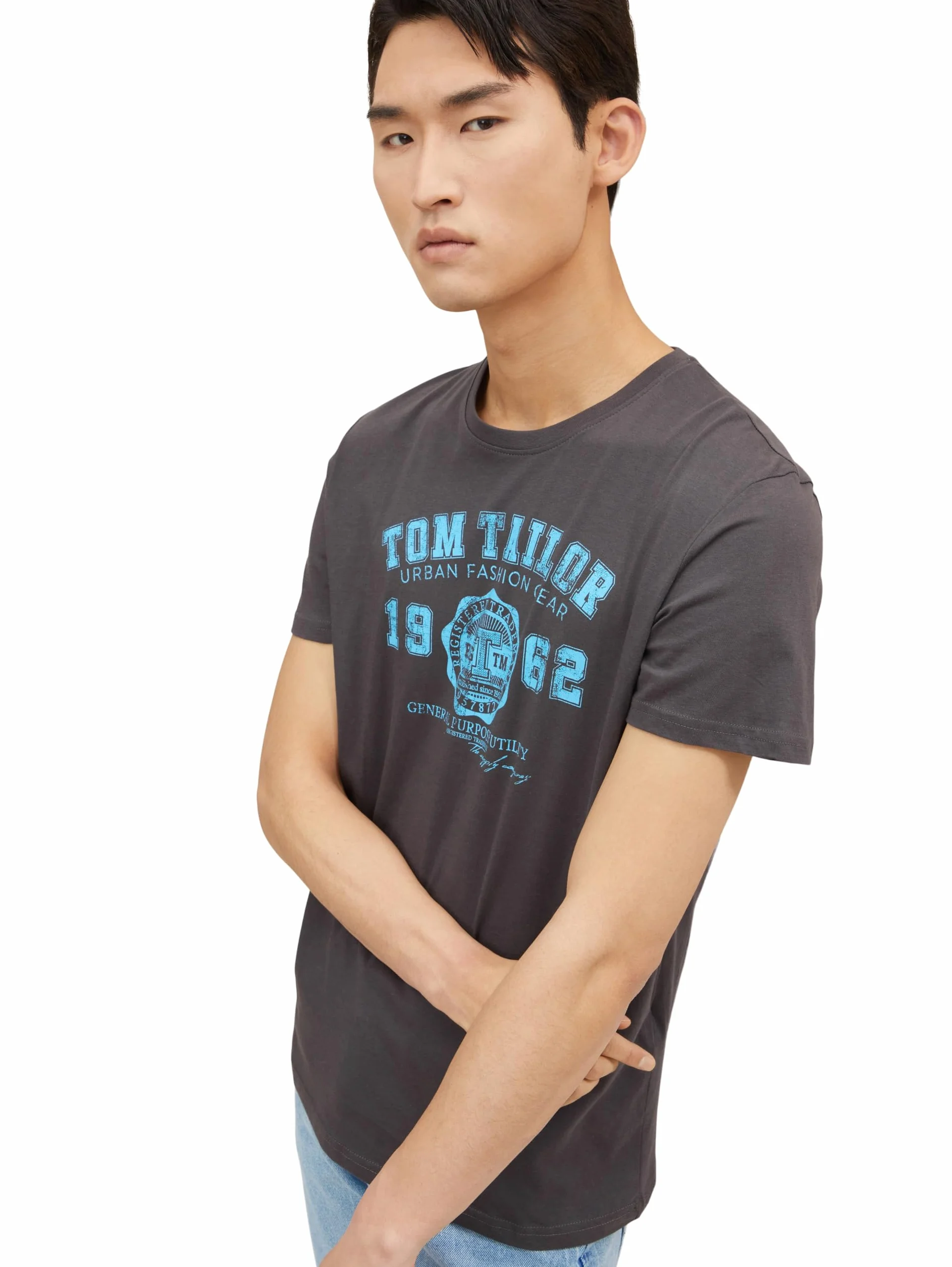 TOM TAILOR 1008637 T-shirt z nadrukiem logo Mężczyźni