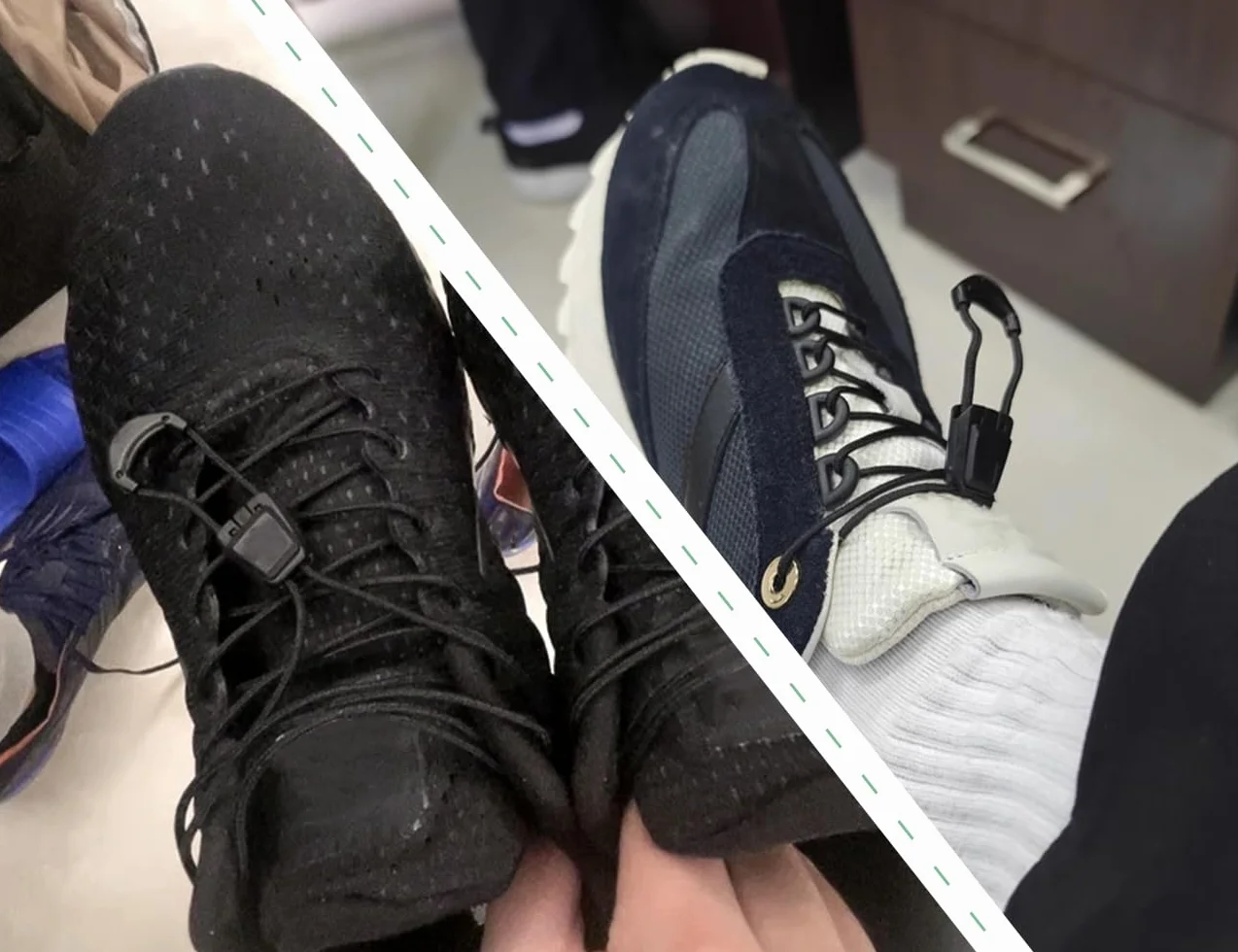 Zestaw sznurowadeł bez wiązania, szybkie zapięcie, cienkie paski na buty, kompatybilne z Salomon Shoelaces Laces, dla kobiet, mężczyzn, dzieci (czarne)