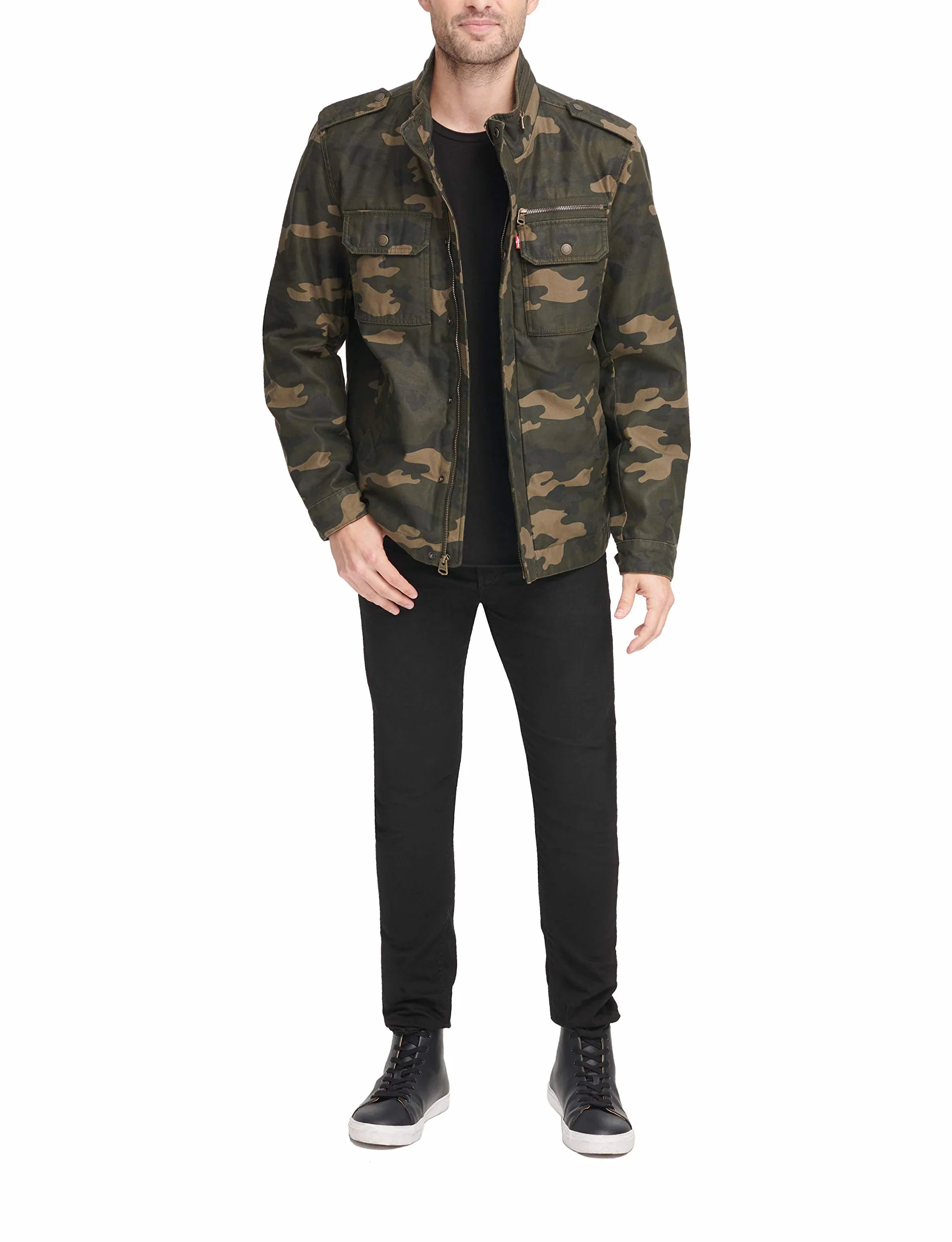 Levi's Bawełniana lekka kurtka Mężczyźni Washed Cotton Two Pocket Military Jacket