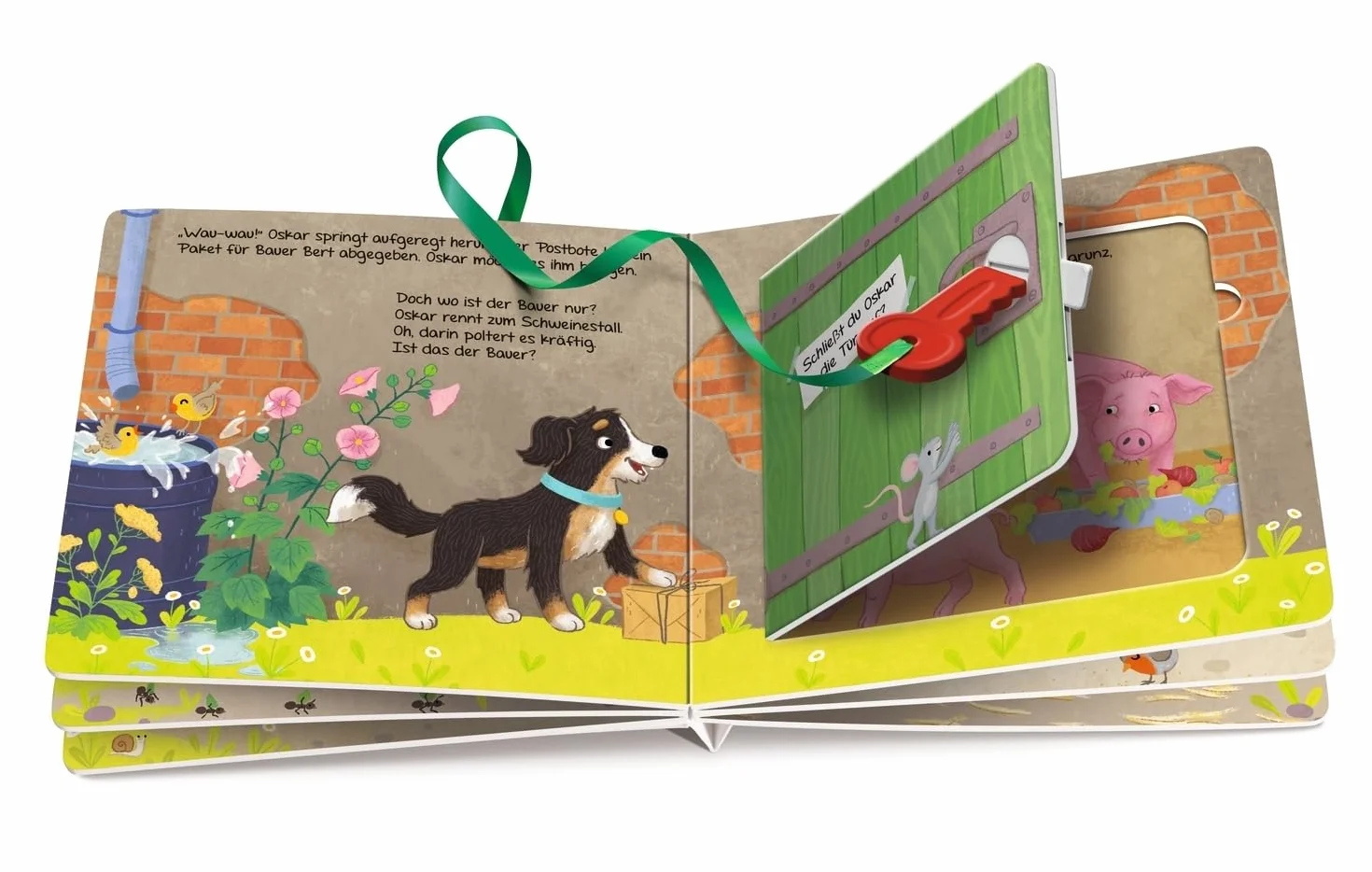 Mein erstes Schlüsselbuch. Wo ist Bauer Bert?: Spielbuch mit Schlüssel und Türklappen zum Öffnen für Kinder ab 2 Jahren