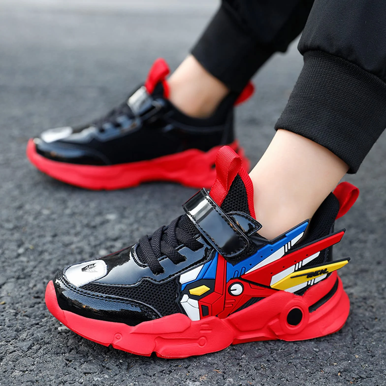 Buty do biegania dla dzieci, trampki, dla chłopców i dziewczynek, lekkie zapięcie na rzepy, buty sportowe, oddychające, siateczkowe, buty rekreacyjne, 27-39